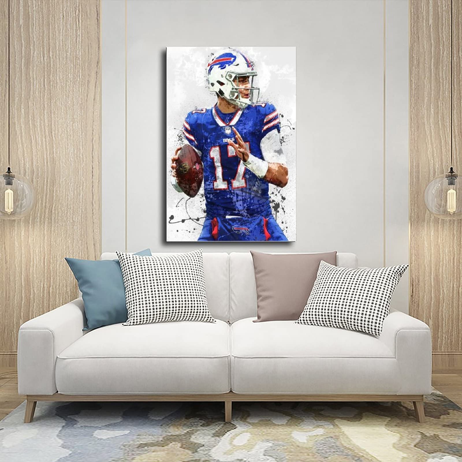 Josh Allen Poster Canvas Poster Bedroom Decor Sports Landscape Office Room Decor Gift Unframe: 12X18Inch(30X45Cm)