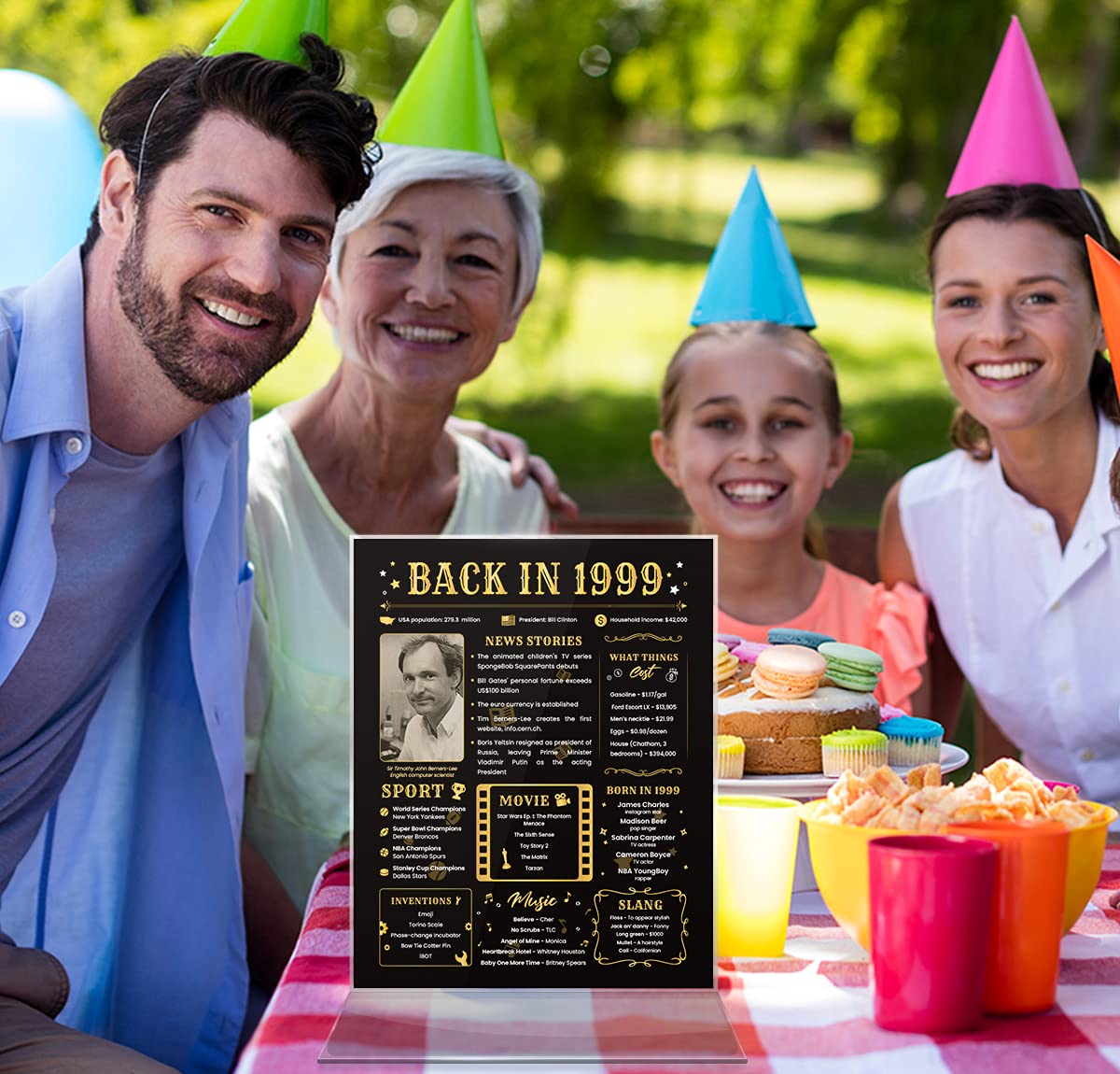 Back In 1999 Birthday Card - 25Th Birthday Gift For Women Or Men - 25Th Birthday Decoration For Her Or Him - Funny Table Centerp