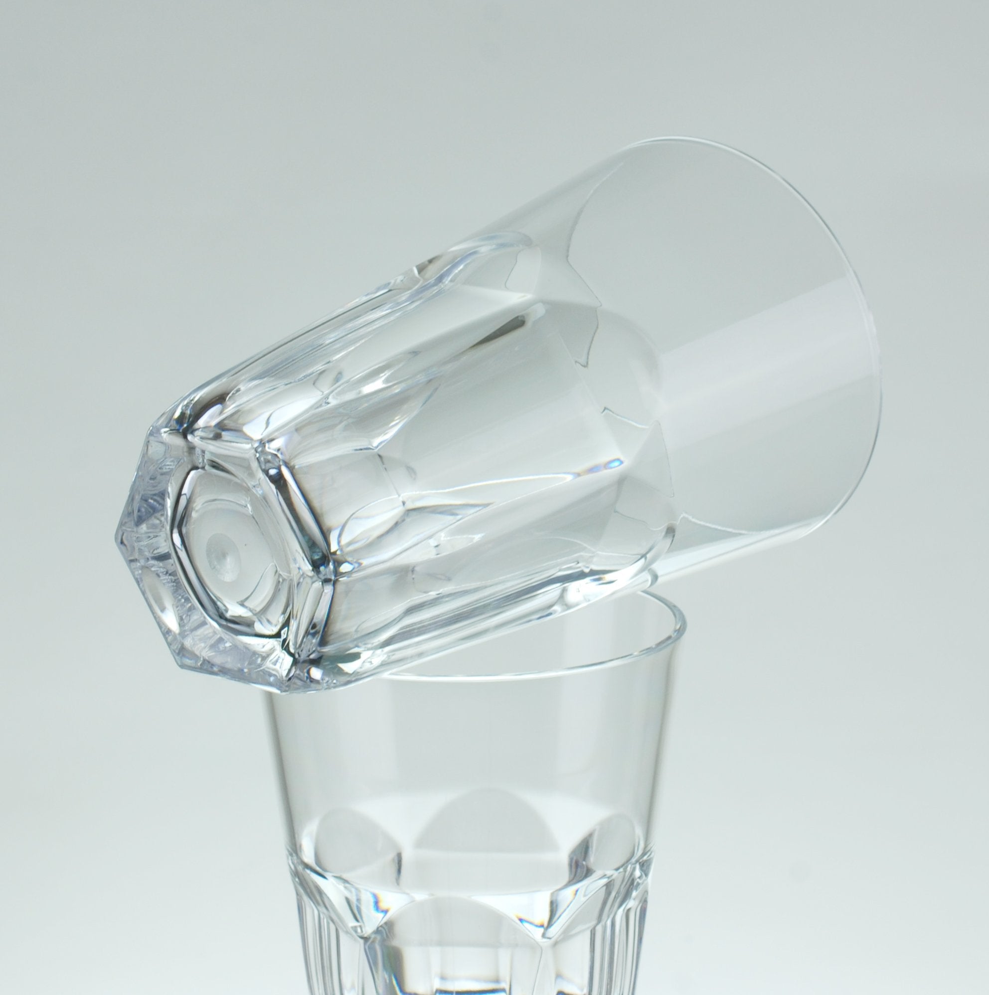 Qg 23 Oz Clear Unbreakable Plastic Tumbler With Hexagonal Base Set Of 6