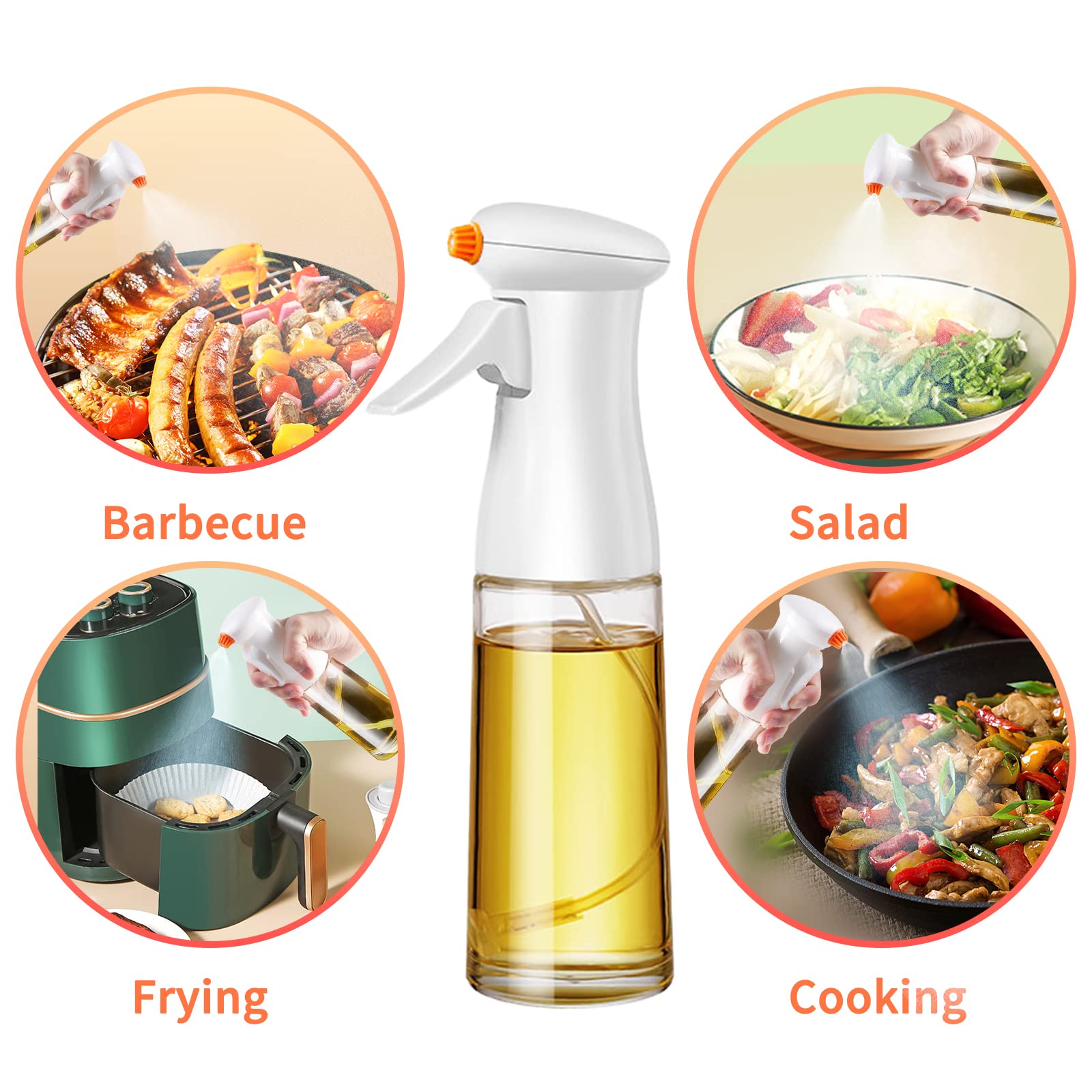 Oil Sprayer for Cooking  Olive Oil Sprayer  2 Pcs Olive Oil Spray Bottle  230mL Oil Sprayer for Air Fryer Olive Oil Mister Spray Bottle for Cooking BBQ Salad Large Capacity Durable Glass Oil Spritzer