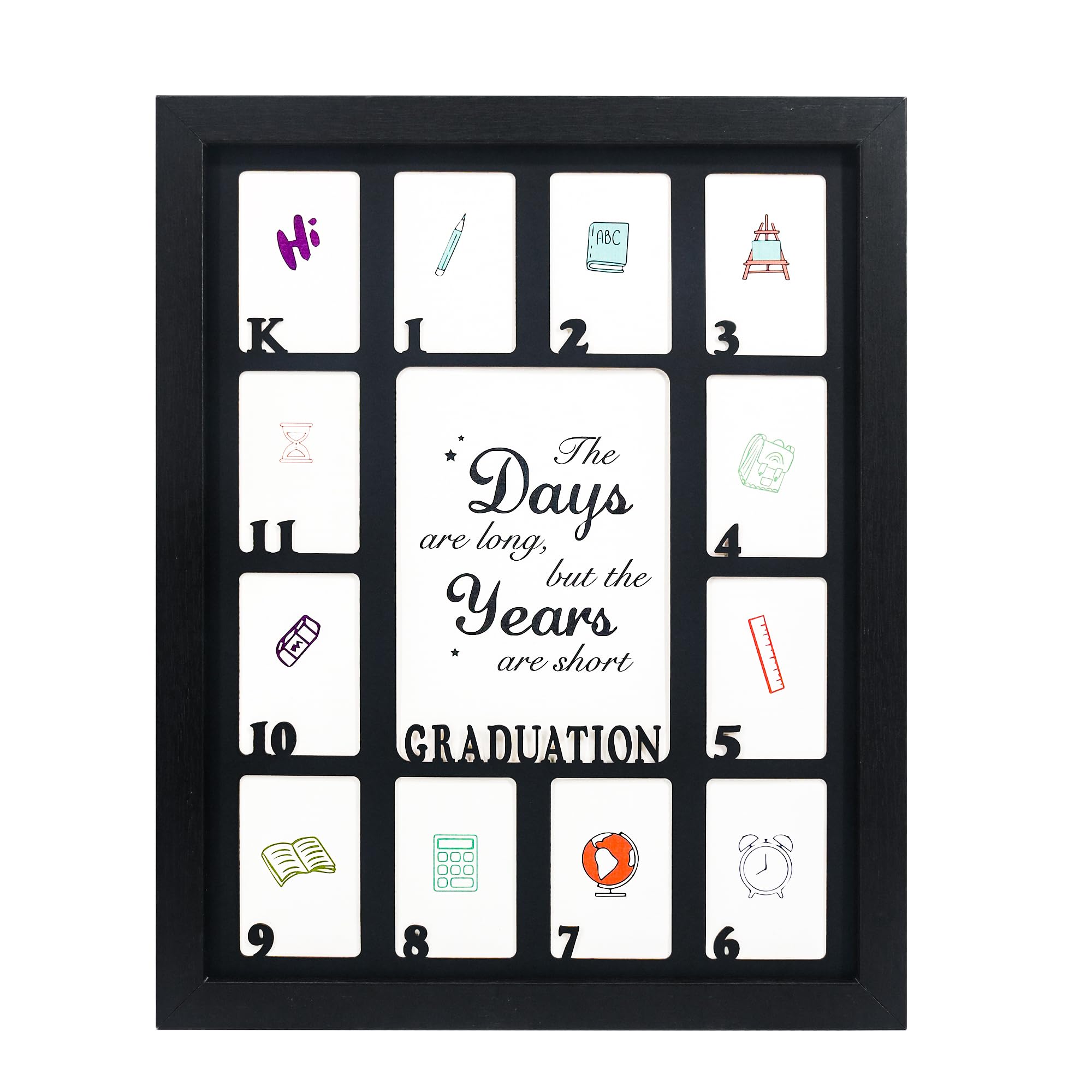 GMFrames School Years Picture Frames K-12 Graduation School Photo Frame for Kindergarten to 12th Grade Keepsake for Graduation G