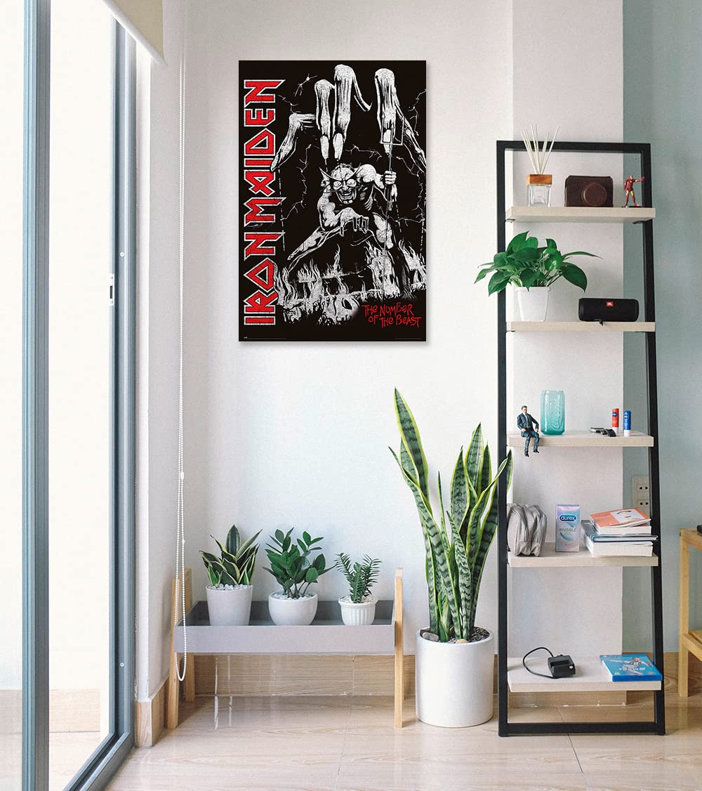 Iron Maiden - Music Poster (Number Of The Beast - Album Cover) (Size: 24'' X 36'')