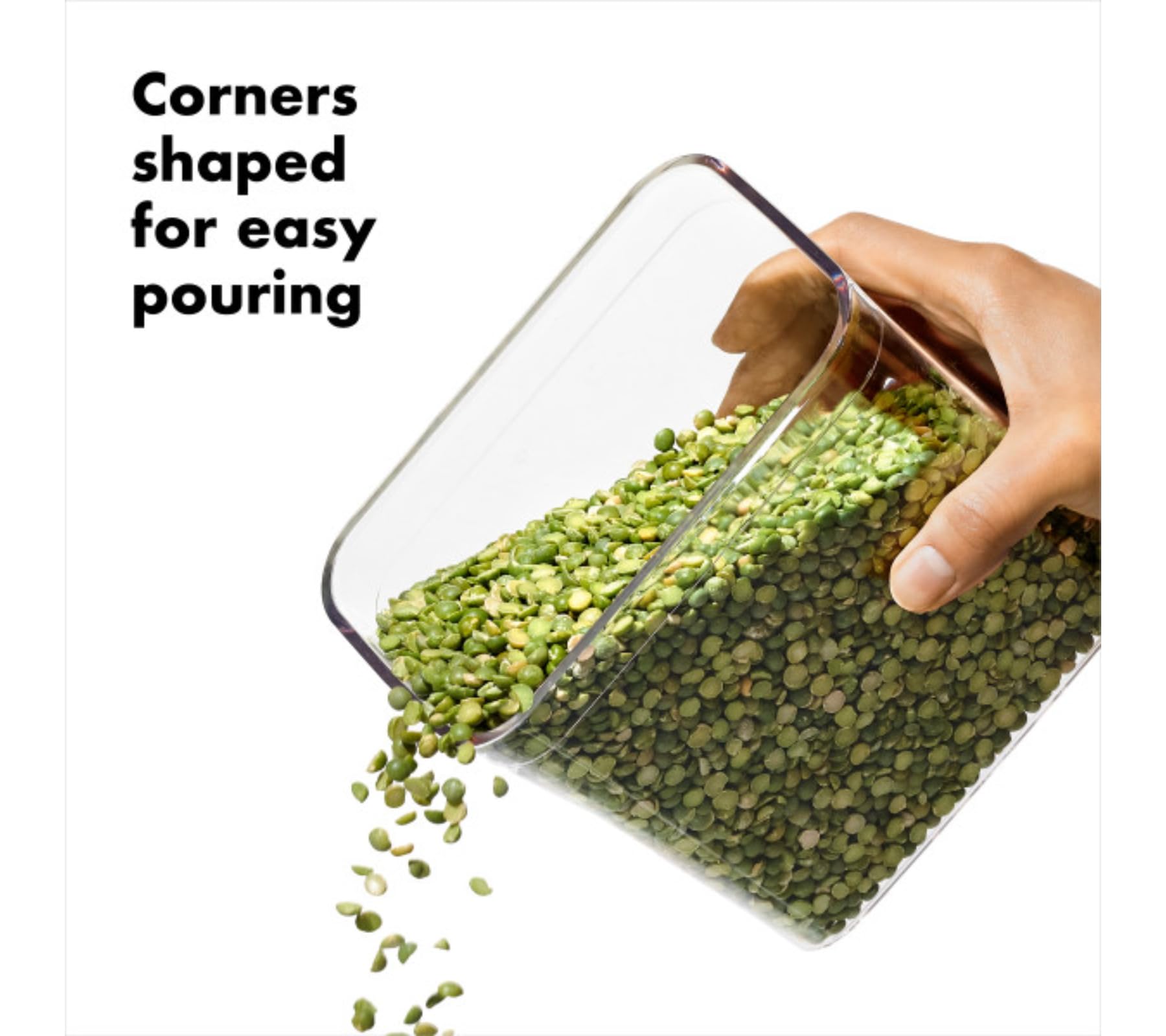 Oxo Steel Pop Container Short Rectangle- 1.7 Qt For Brown Sugar, Dried Beans And More,Grey