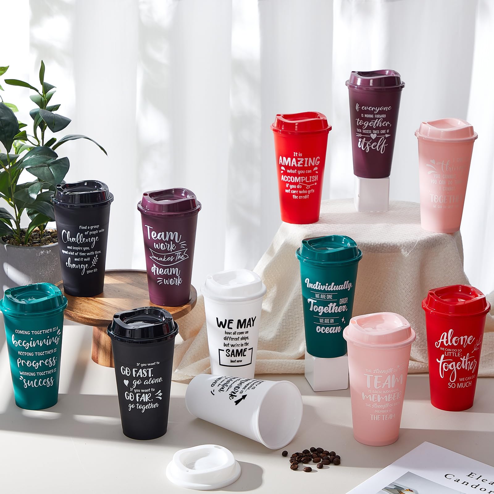 FillTouch 12 Pcs Appreciation Cups for Coworkers Employee Staff Teacher Appreciation Gifts for Christmas Office Gift Basket, 16
