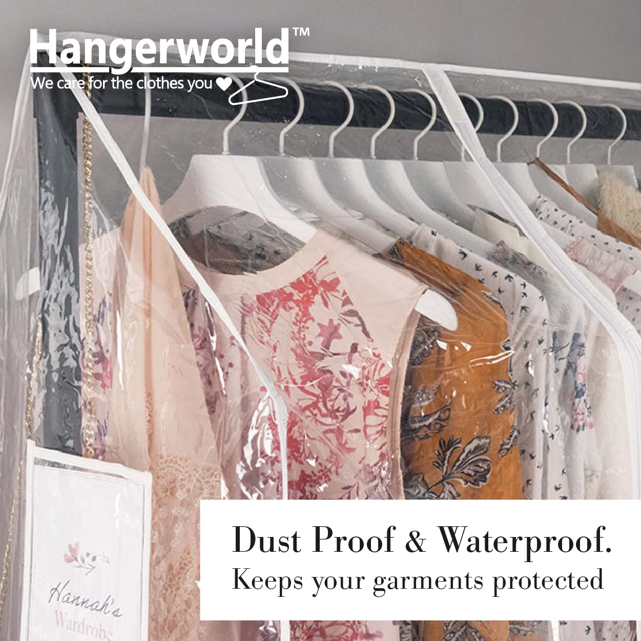 HANgERWORLD 3ft clothes garment Rack cover with Zipper  Showerproof  Breathable  Dust Protector for garment Rack cover ONLY (36x24x65)