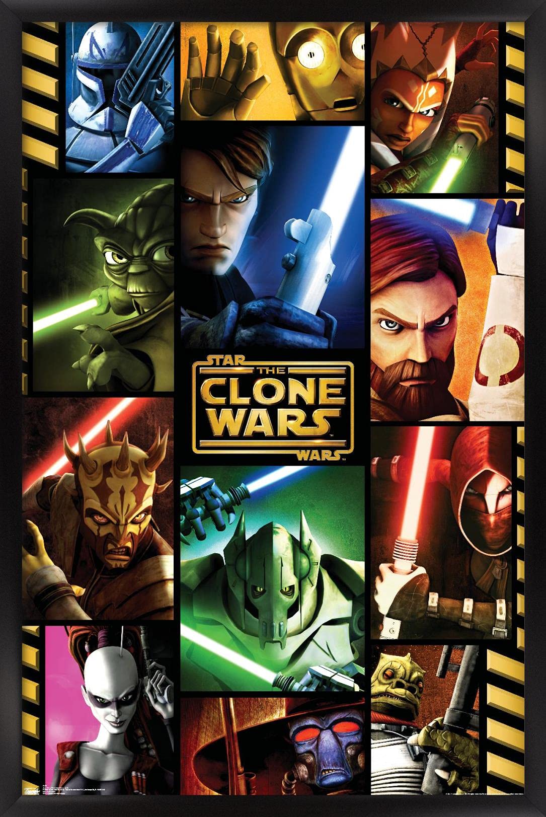 Trends International Star Clone Wars-Grid Wall Poster, 14.725'' X 22.375'', Black Framed Version