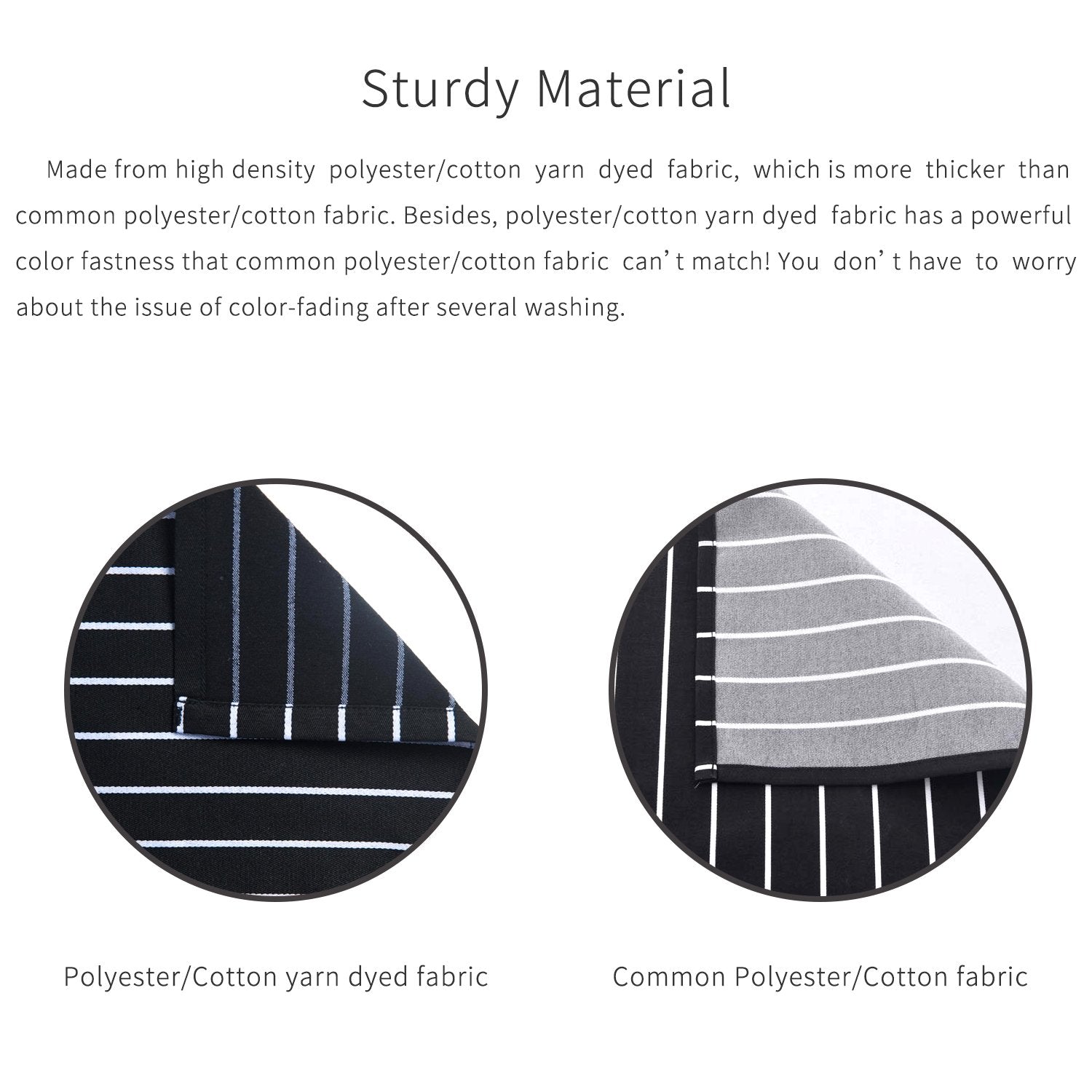 Alipobo Kitchen Cooking Apron For Women And Men, Adjustable Chef Bib Apron With Pockets - 32'' X 28'' - Black/White Pinstripe- 1