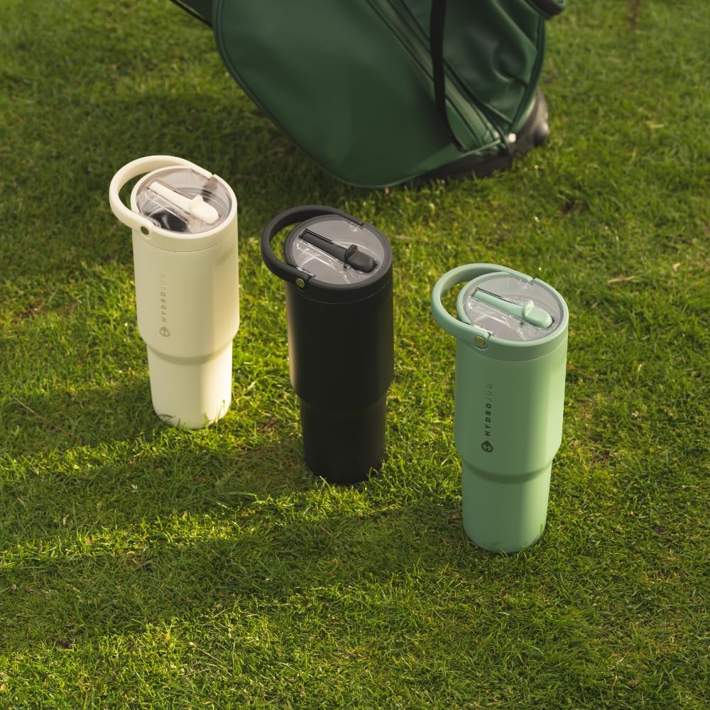 HydroJug Sport - Stainless Steel Tumbler with Straw, Vacuum Insulated, 40oz Leakproof Water Bottle, Ergonomic Design, Reusable,