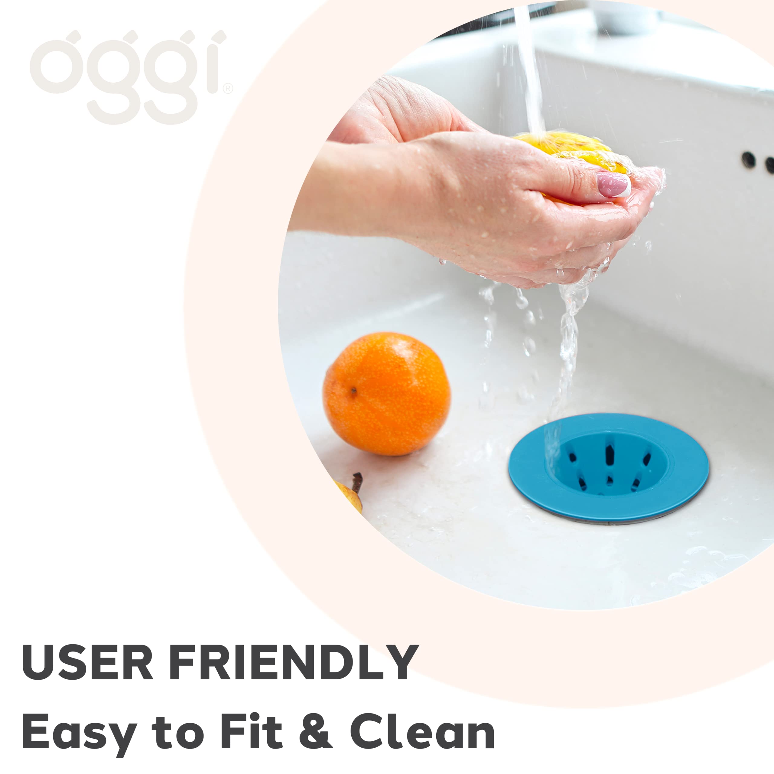 Oggi Silicone Sink Strainer- Great Kitchen Sink Strainer, Sink Drain Strainer, Drain Stopper, Sink Plug, 4.6? Diameter Rim, Turq