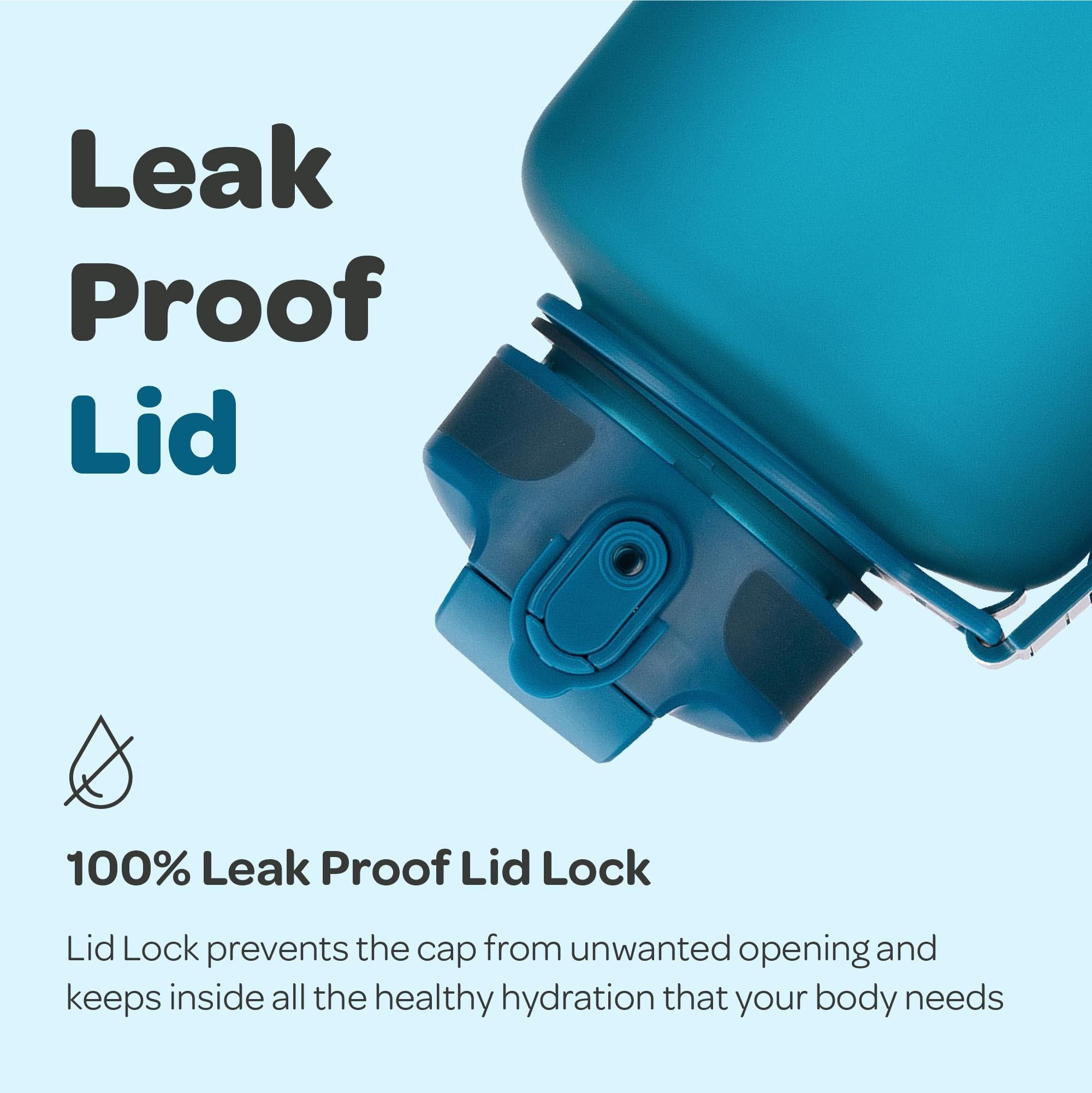 Hydracy 2L Large Water Bottle, Shatterproof, Bpa Free Tritan Plastic, Leakproof, Zero Condensation, With Detachable Carry Strap,