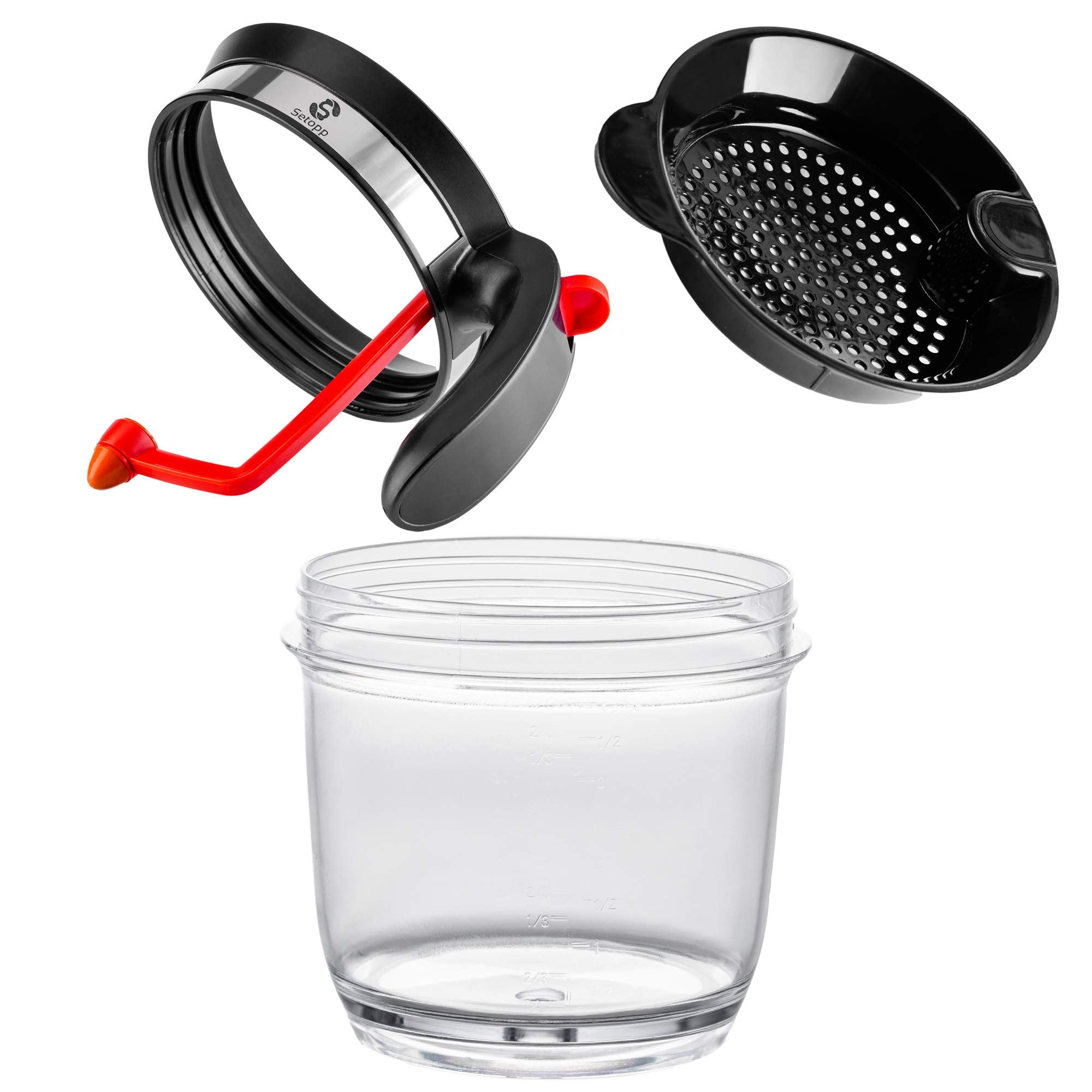 Oil Separator | 4-Cup Oil Fat Separator | Fat Separator With Strainer | Gravy Separator, Measuring Cup With Bottom Drain, Degrea