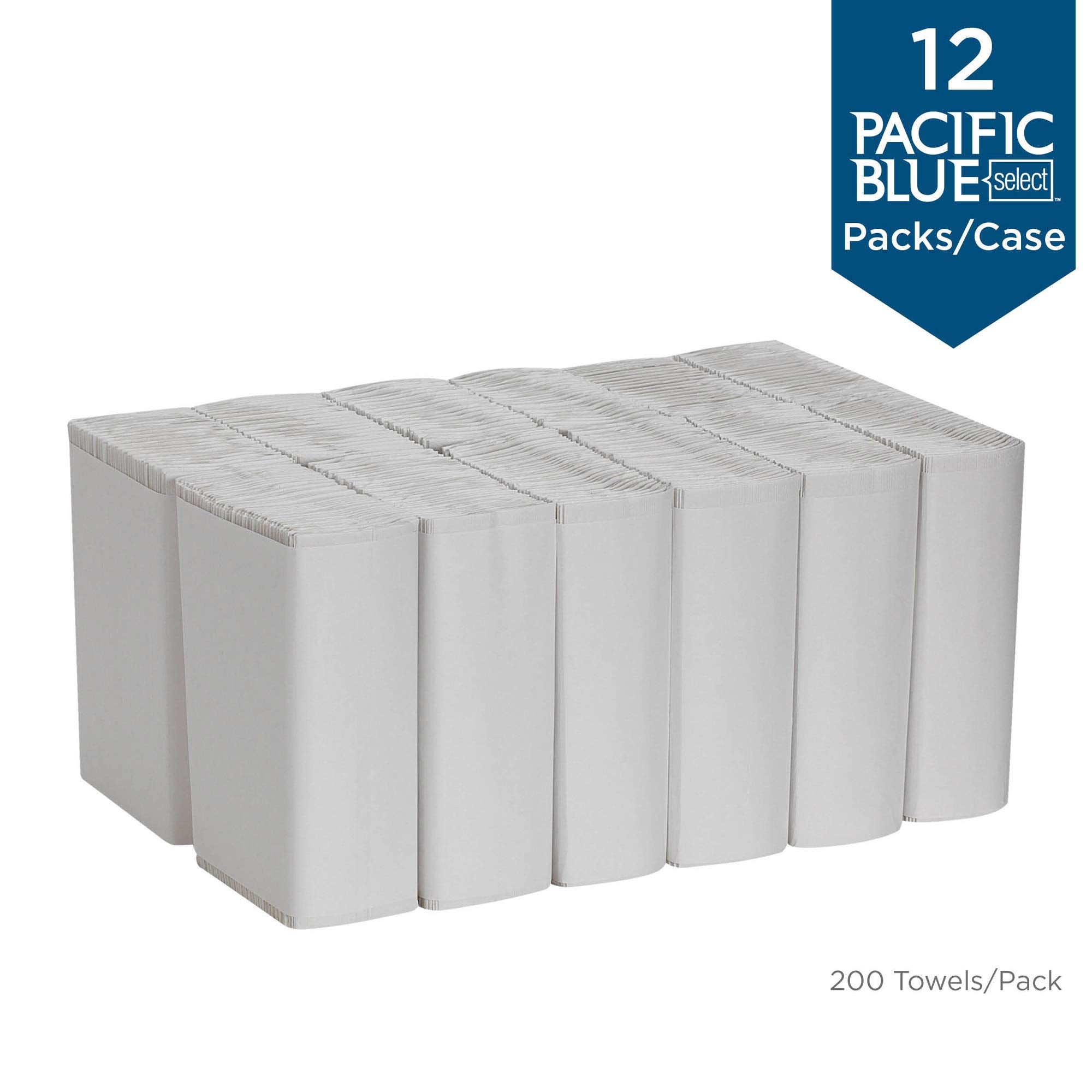 Georgia-Pacific Blue Select C-Fold Paper Towels By Gp Pro (Georgia-Pacific), White, 20241, 200 Towels Per Pack, 12 Packs Per Cas
