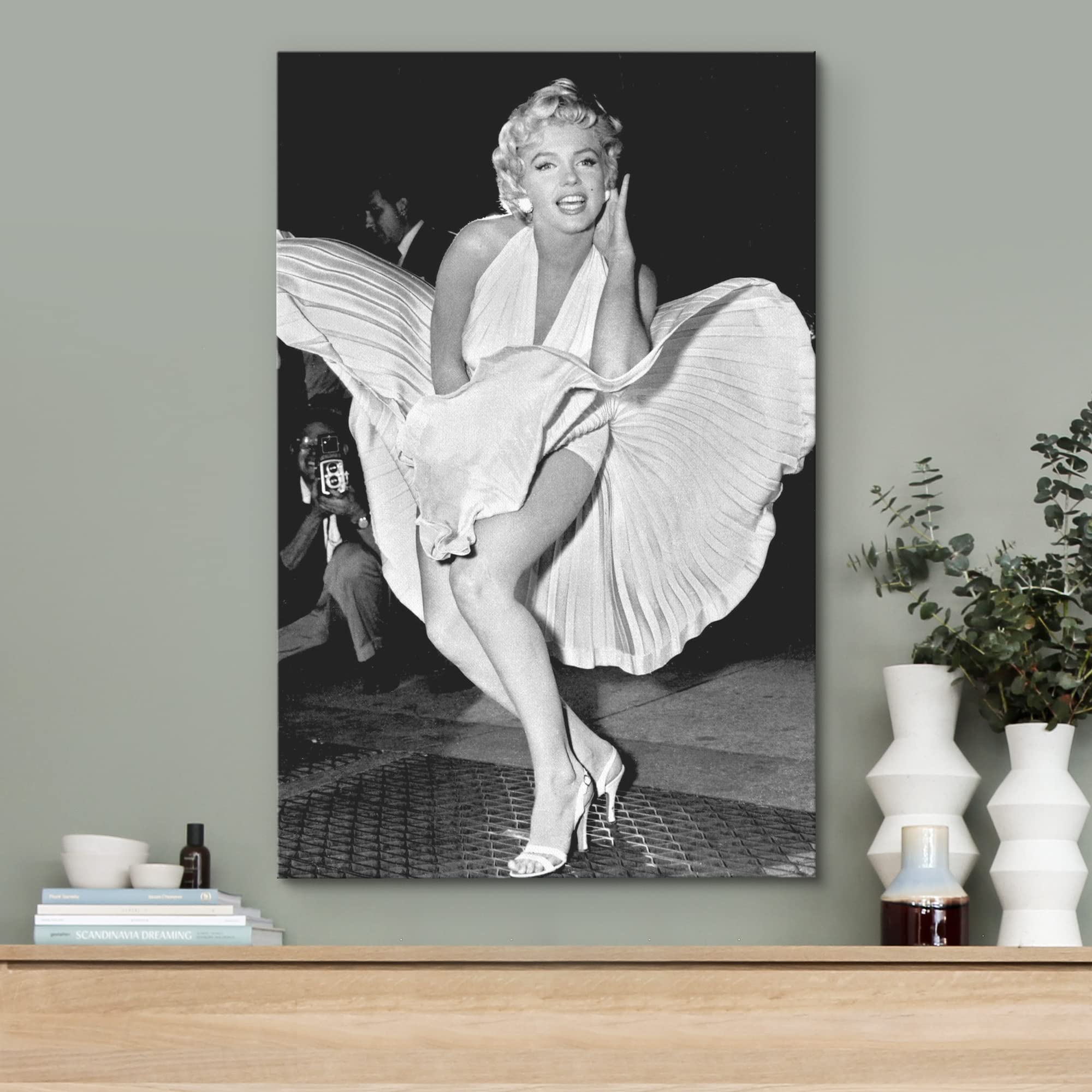 Wall26 Canvas Print Wall Art Portrait Of Marilyn Monroe With Dress People Pop Culture Historical Realism Famous Closeup Colorful