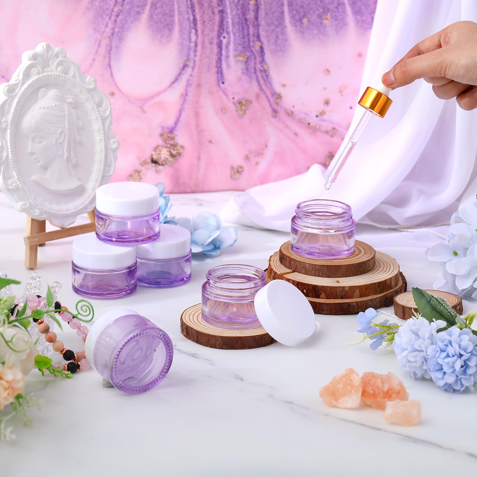 Domensi 60 Pcs 1Oz Glass Jars With Lids Bulk Salve Tins Small Glass Candle Jars Cosmetic Jars For Travel With Inner Liners Conta