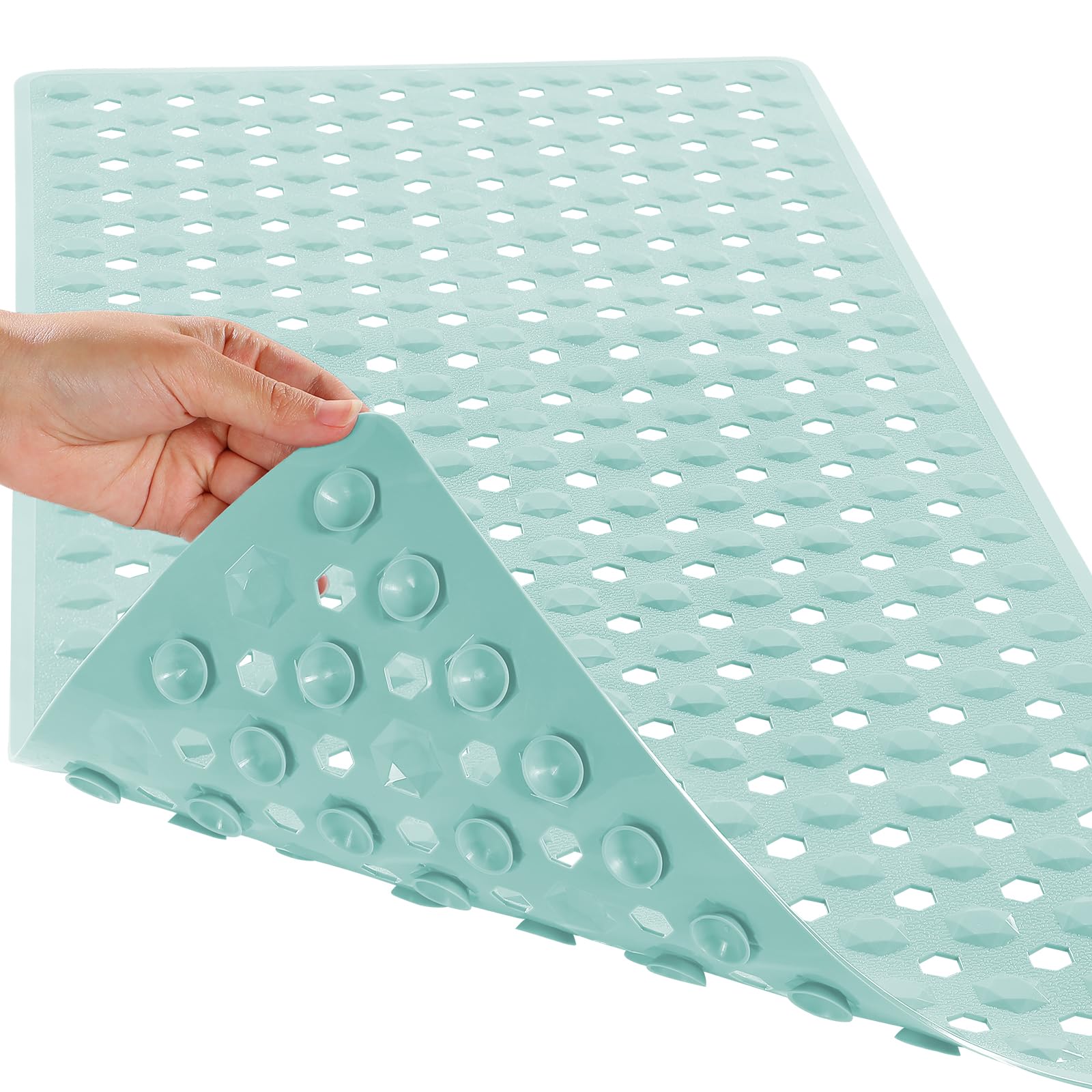 Yimobra Bathtub Shower Mat 27.5 X 15.5, Non Slip Bath Mats For Tub Floor With Drain Hole And Suction Cups, Soft On Feet, Machine