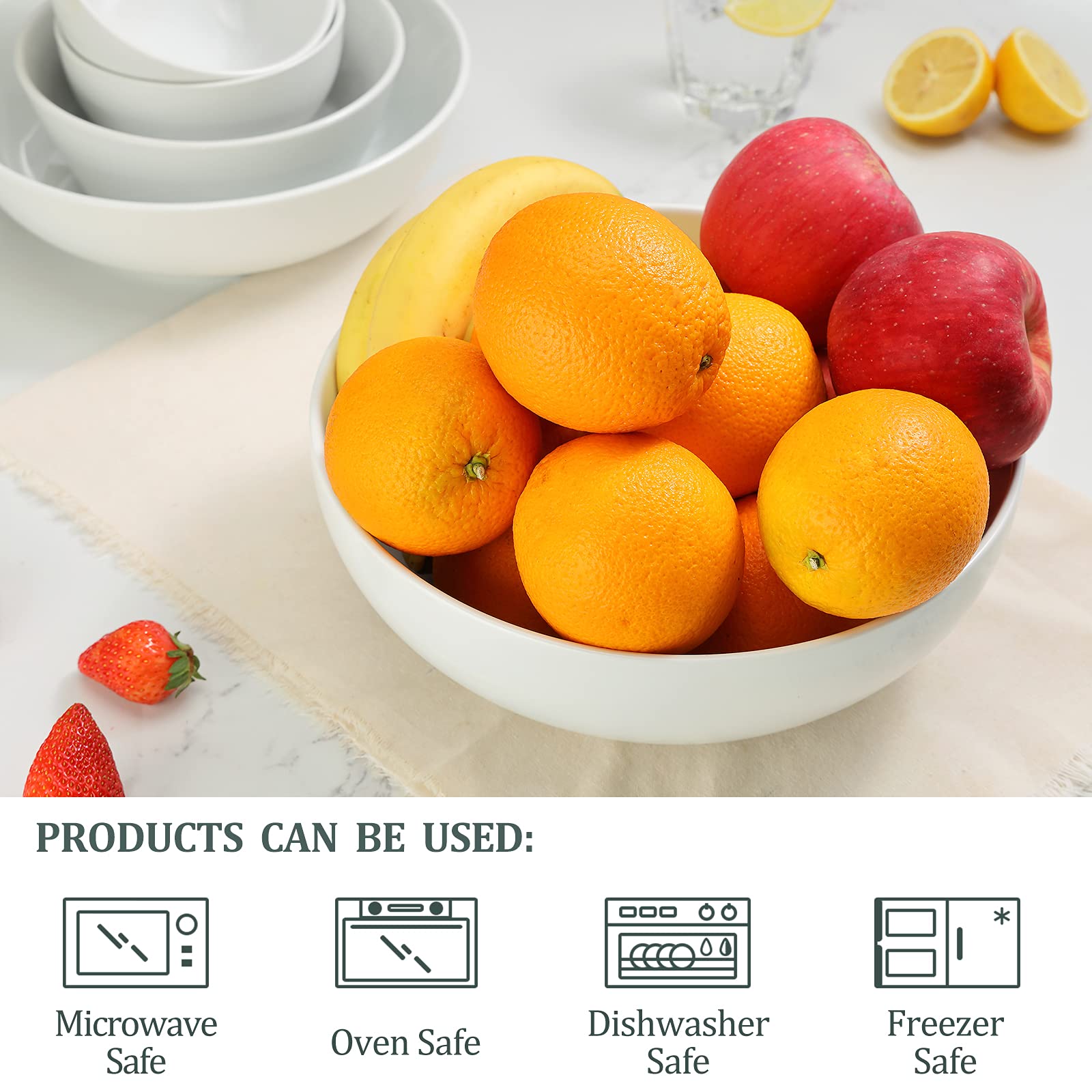 Yedio Pasta Serving Bowls 90 Ounce 9.7