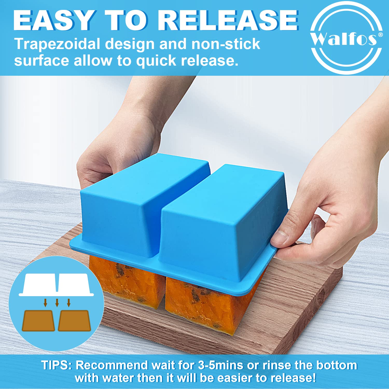 Extra-Large Silicone Freezing Tray With Lid, Walfos 1-Cup Freezer Tray For Soup, Silicone Soup Freezer Container For Storing And