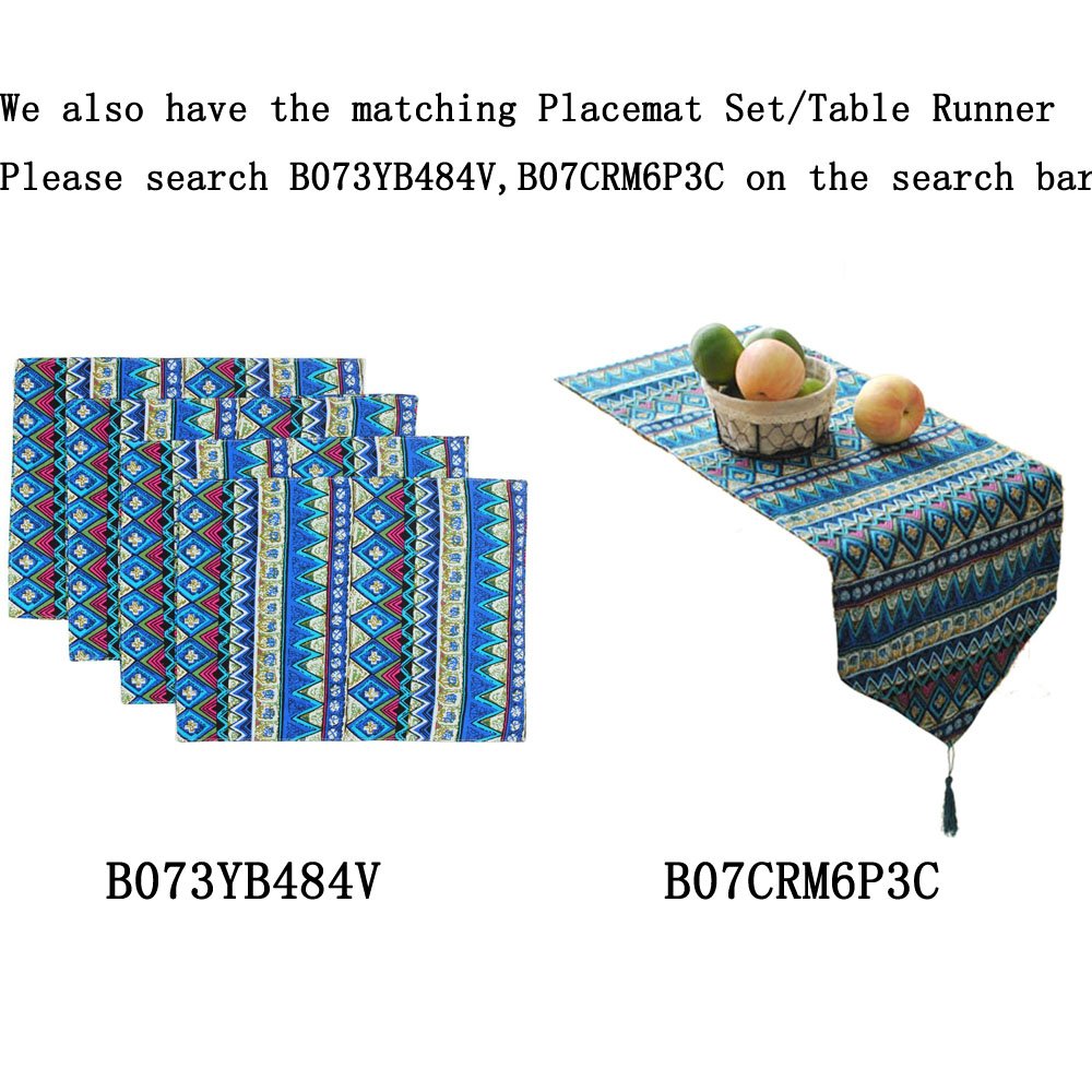 Kepswet Placemats Set Of 4 Washable Reversible Colorful Placemat Dining Table Cotton Linen Kitchen Table Mats Boho 12X18 Inch