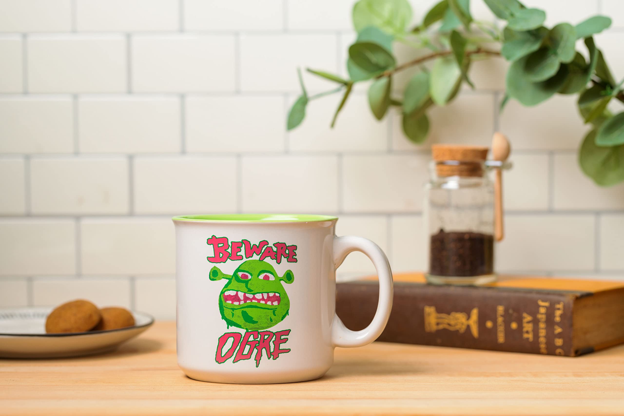 Silver Buffalo Shrek Beware Ogre Ceramic Camper Mug, 20 Ounces