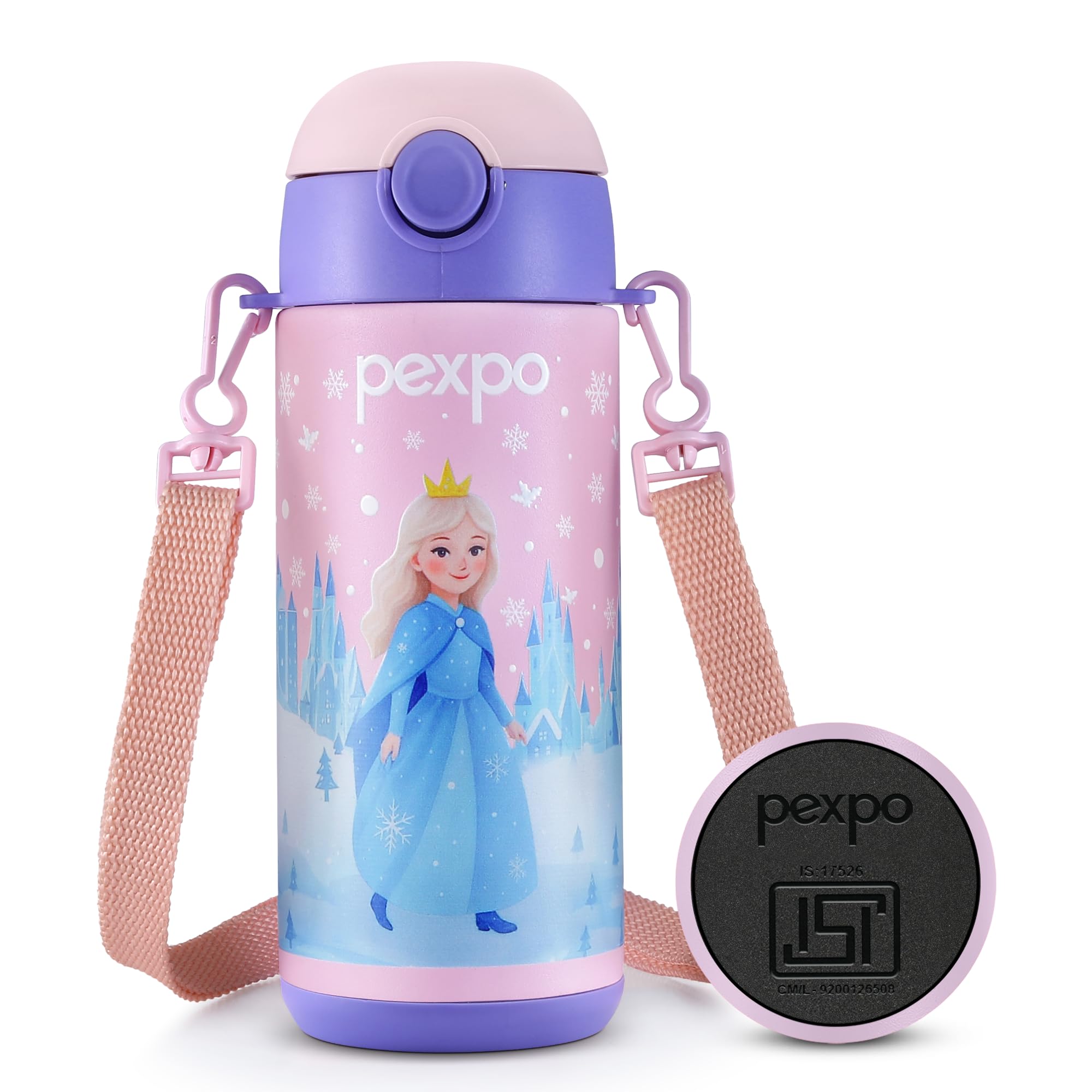 Pexpo Pixy Isi Certified Stainless Steel Water Bottle For School Kids - 300Ml | Hot & Cold Vacuum Insulated Flask | Leak Proof |