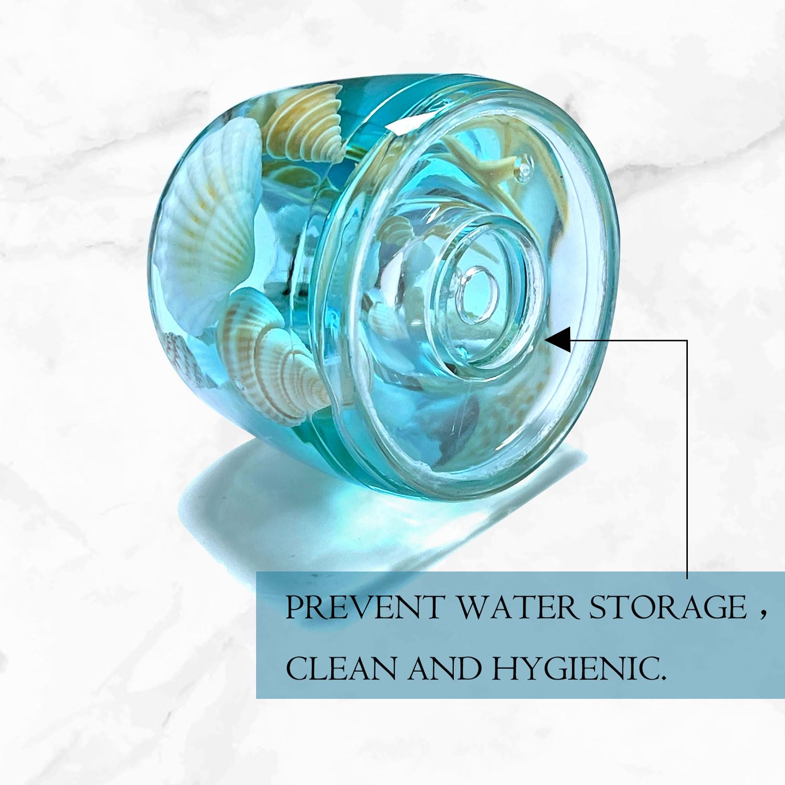 Fonmy Mini Couple Toothbrush Holder Stand-Acrylic W/Nature Seashell Handmade Seascape Razor Holders Organizer For Bathroom Vanit