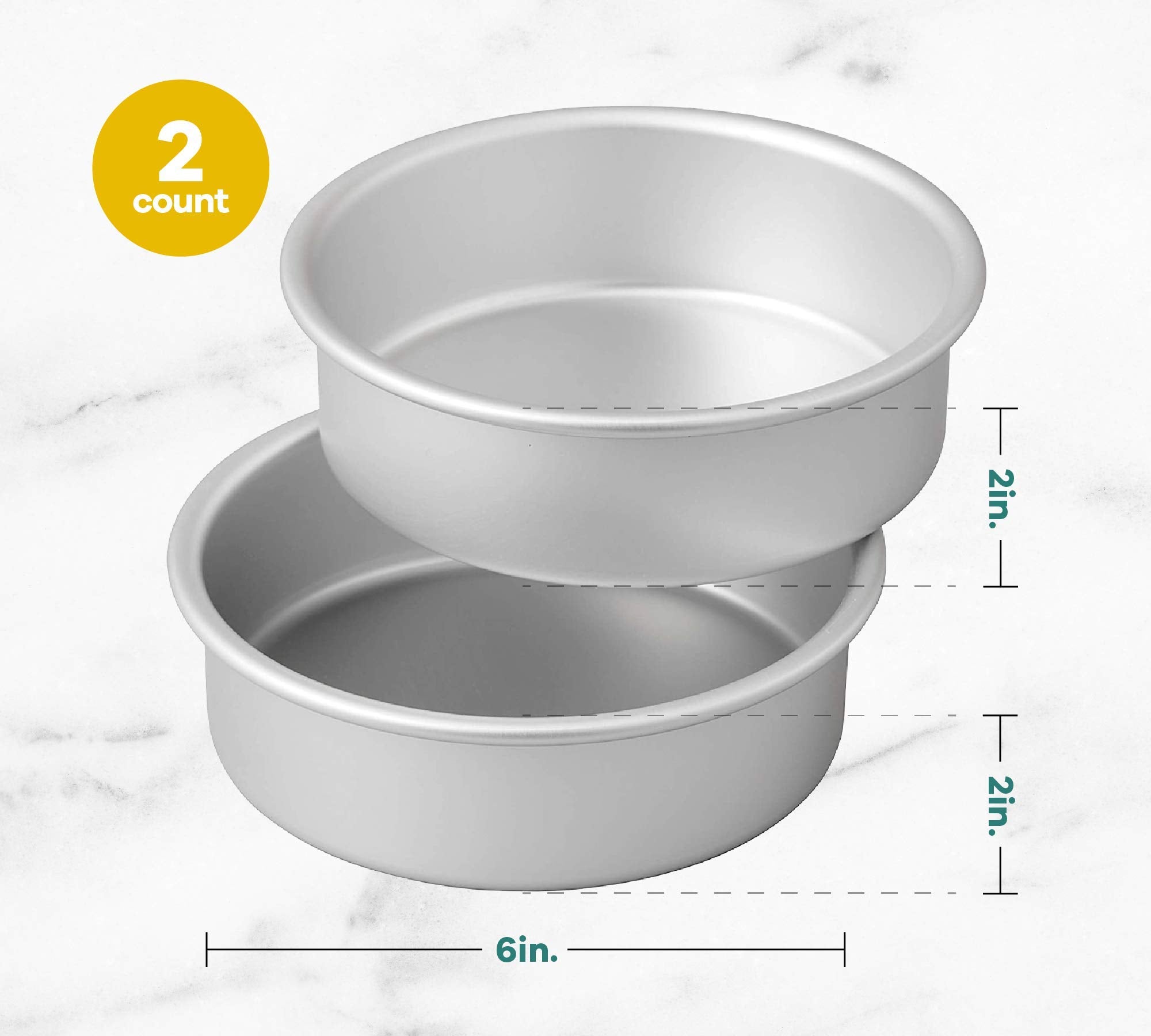 Wilton Small And Tall Aluminum 2 X 6-Inch Layer Cake Pan Set, 2- Piece