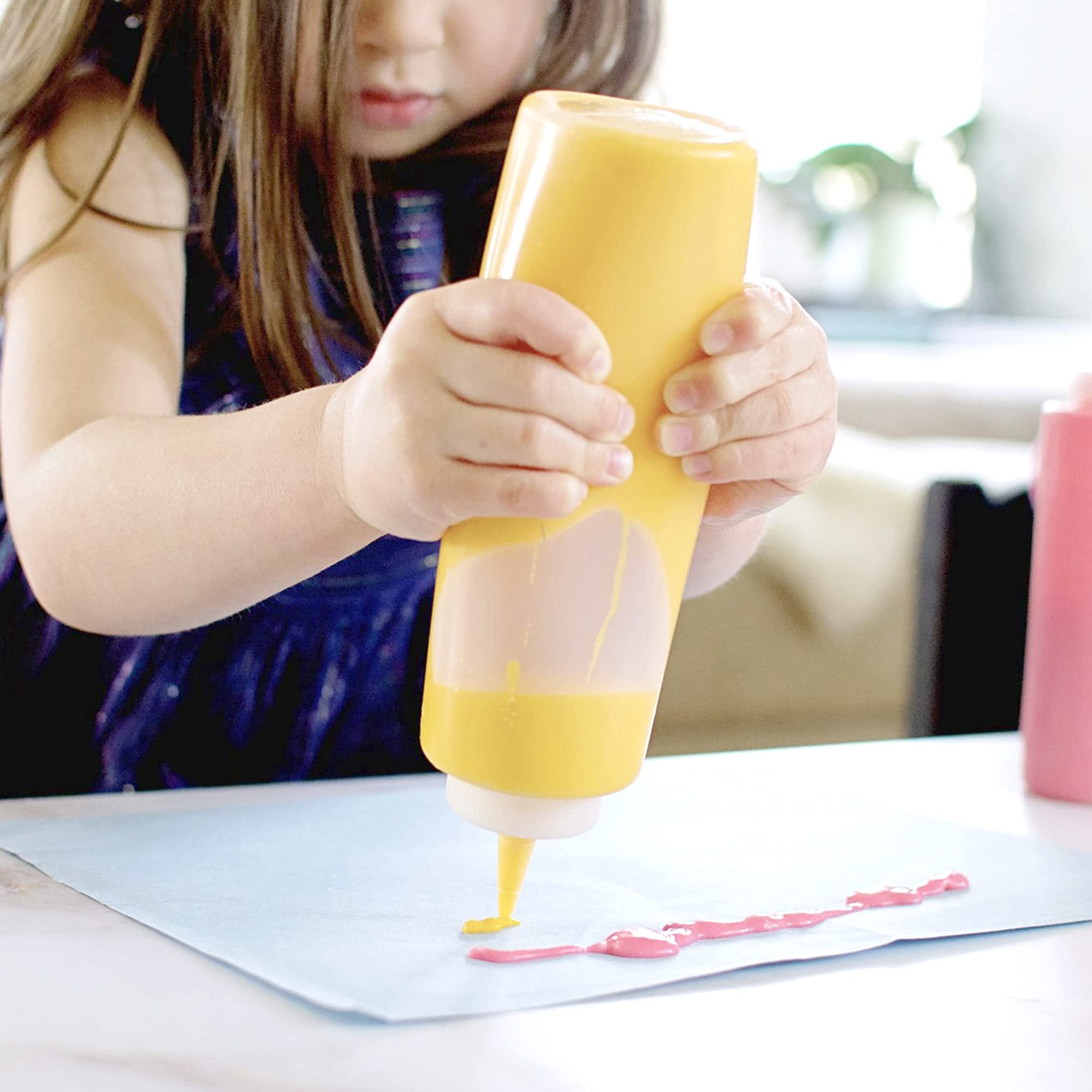 Pixiss Tie Dye 8Oz Squeeze Bottles (6 Pack) With 2'' Funnel - Precise Dispenser For Arts And Crafts - Perfect For Liquid Or Powd