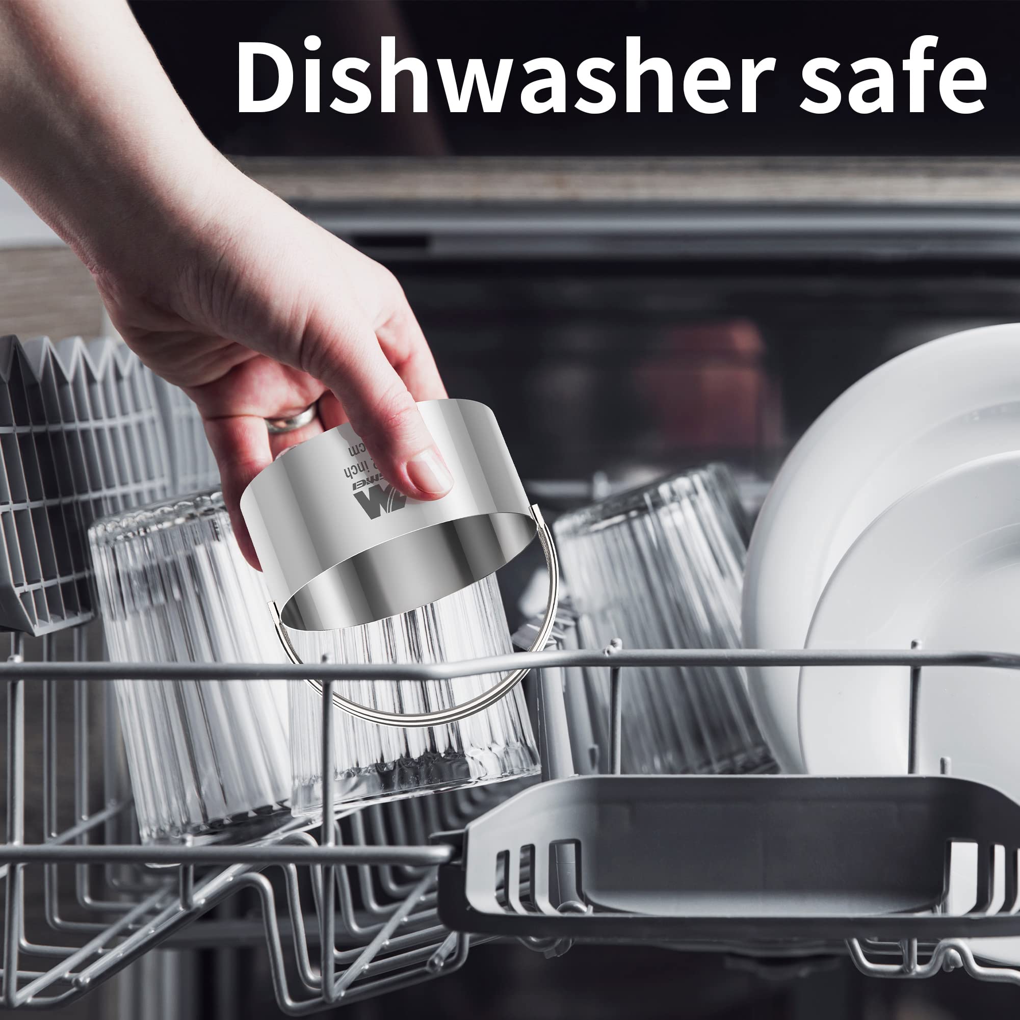 M Jngmei 4 Pieces Stainless Steel Cookie Cutter Set Biscuit Cutter 2.25Inch, 2.75Inch, 3.25Inch,3.5Inch Biscuit Plain Edge Round