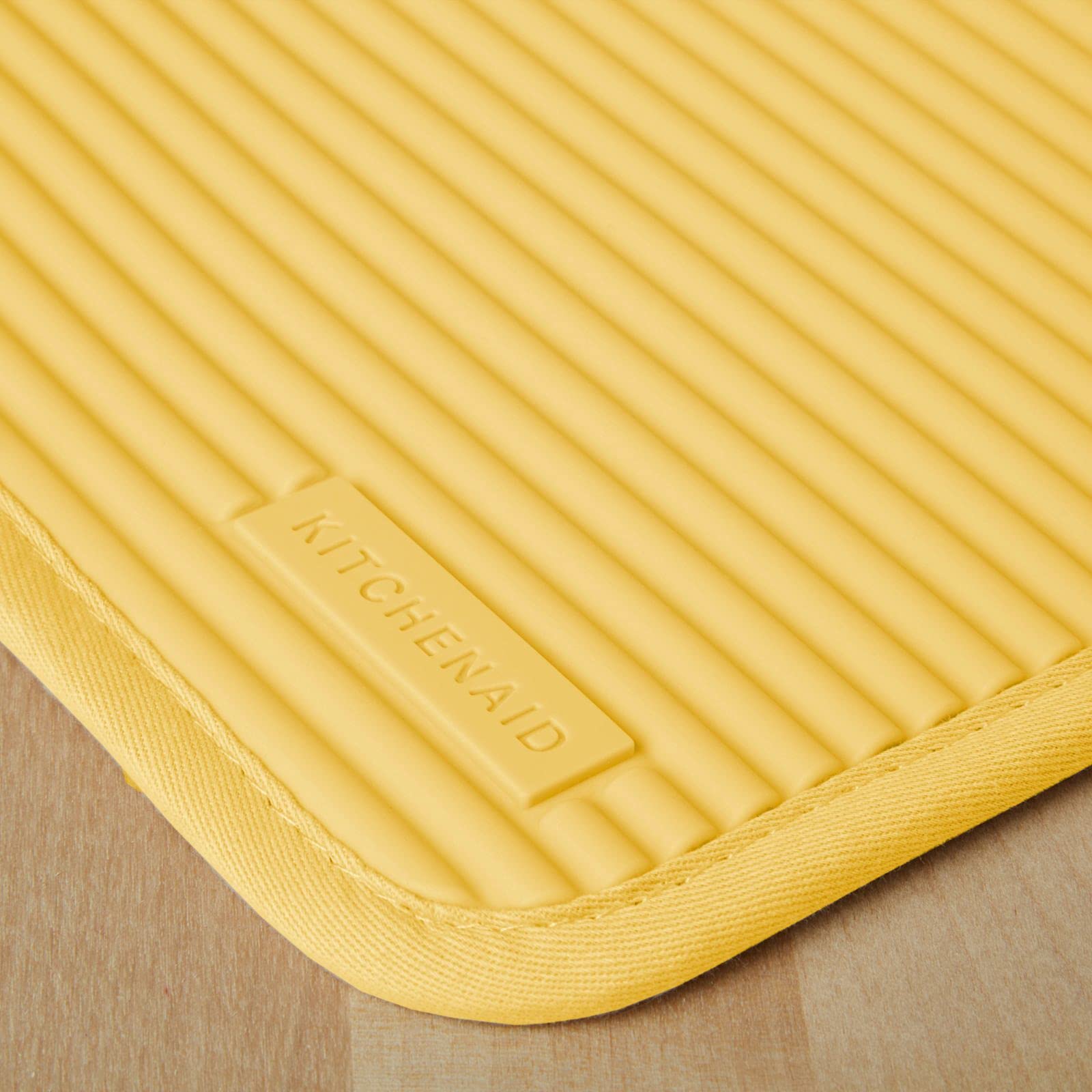 KitchenAid Ribbed Soft Silicone Pot Holder 2-Pack Set, Orange Sorbet, 7x9