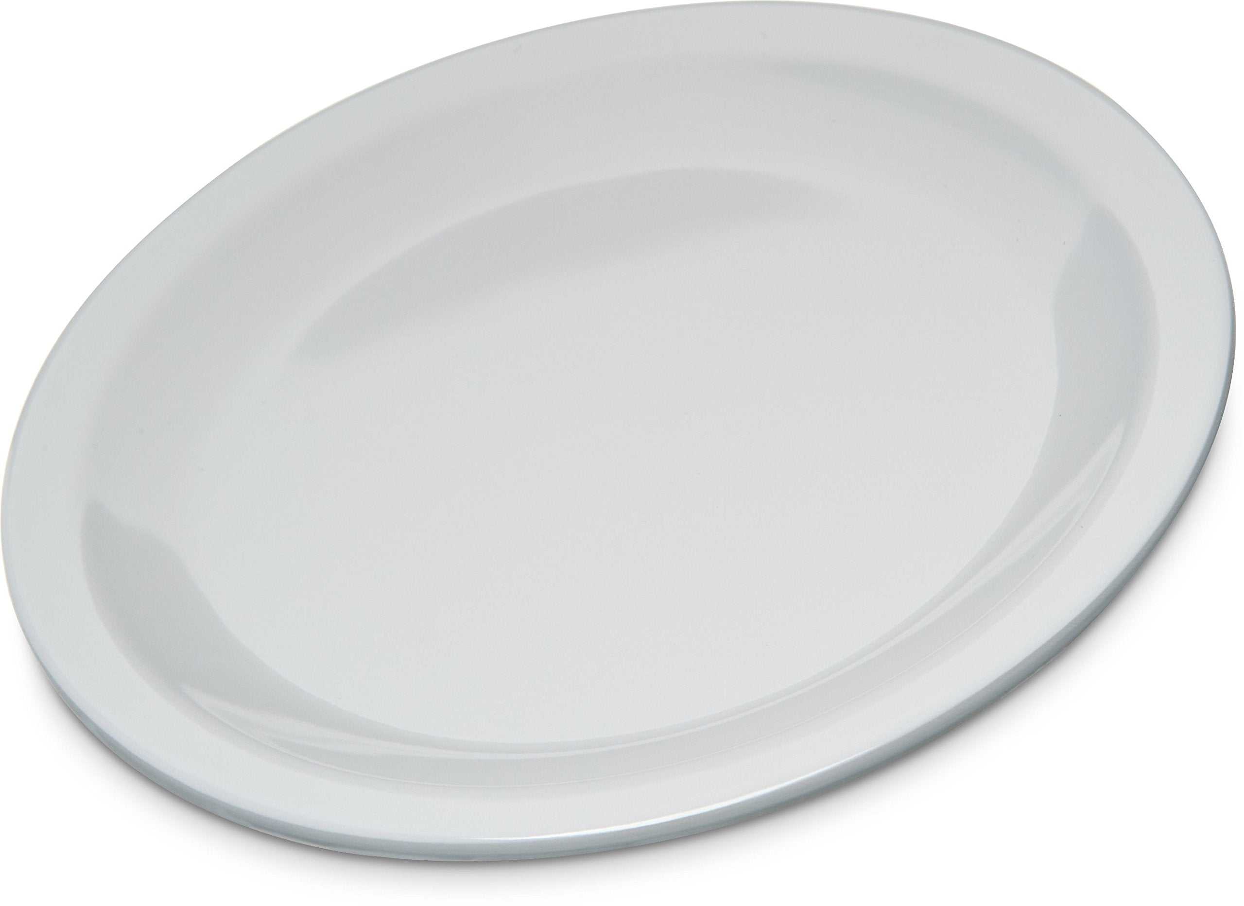 Carlisle Foodservice Products Kingline Reusable Plastic Plate Dessert Plate For Home And Restaurant, Melamine, 6.5 Inches, White