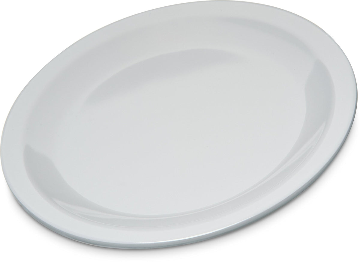 Carlisle Foodservice Products Kingline Reusable Plastic Plate Dessert Plate For Home And Restaurant, Melamine, 6.5 Inches, White
