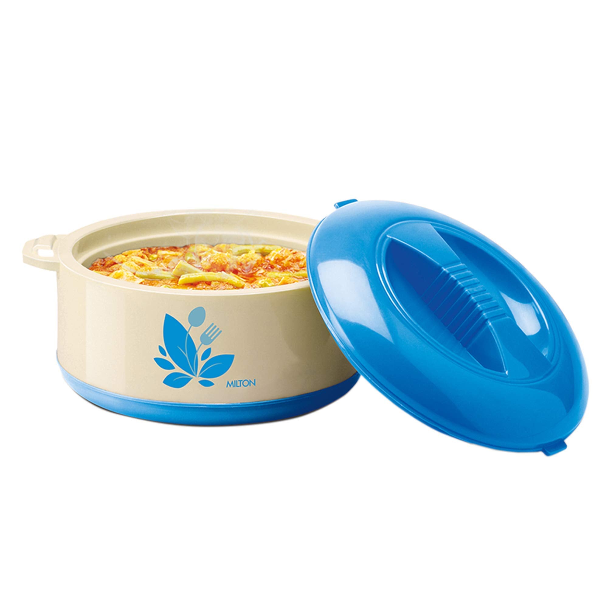 Milton New Orchid 3000 Inner Steel Casserole, 2850 Ml, Blue | Pu Insulated | Bpa Free |Odour Proof | Food Grade | Easy To Carry 