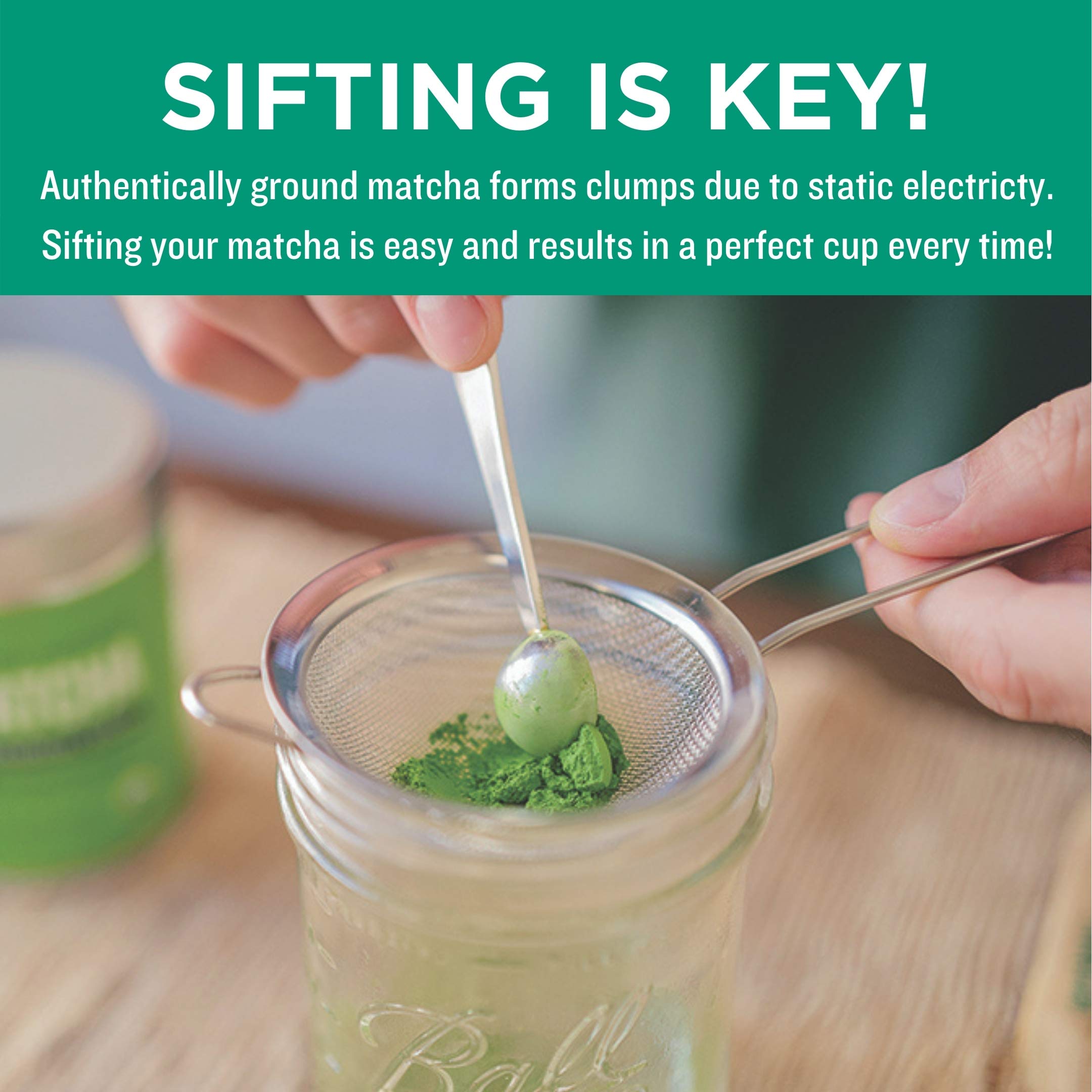 Jade Leaf Matcha Stainless Steel Matcha Sifter - Eliminate Clumps In Your Matcha Green Tea Powder