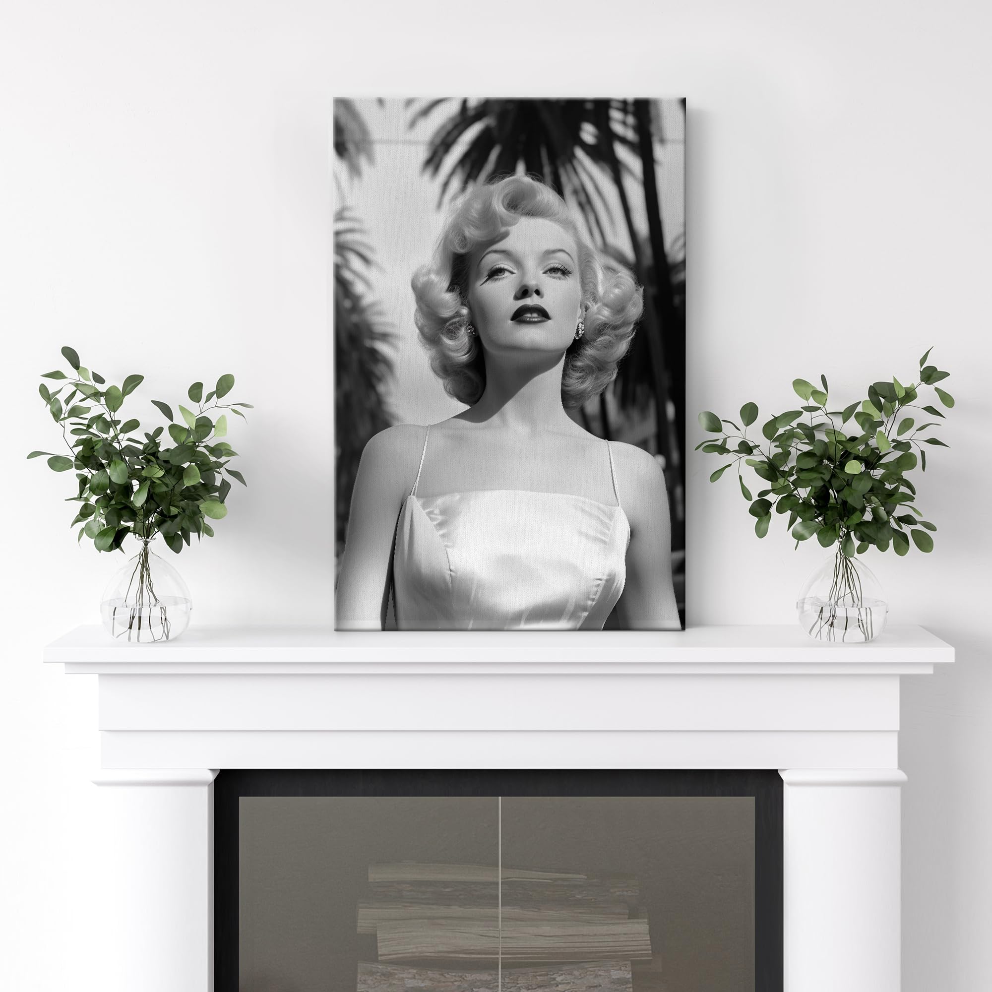 Wall26 Canvas Print Wall Art Marilyn Monroe Black & White Classic Portrait Celebrities Pop Culture Photography Realism Vintage R
