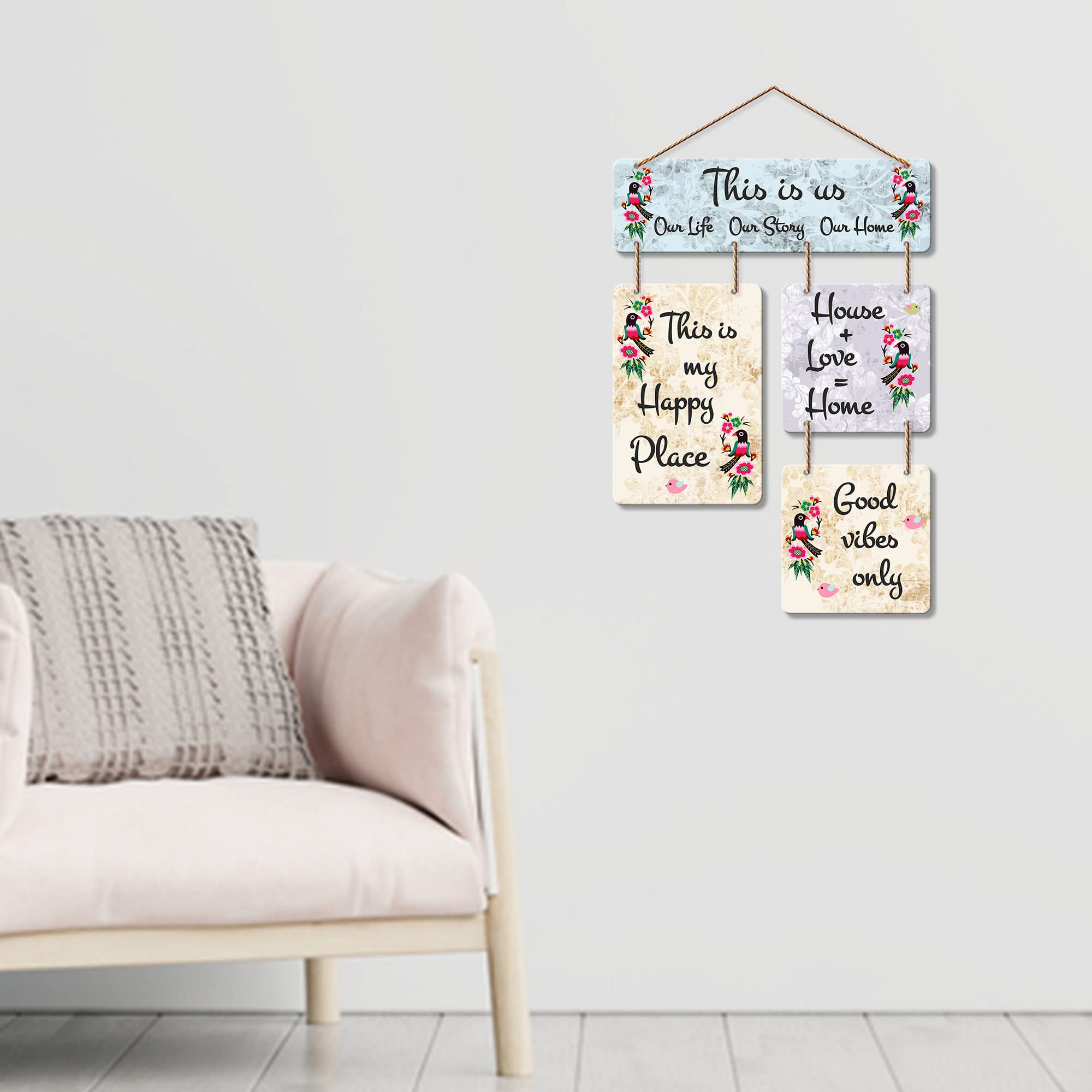 Artvibes This is us Decorative Wall Art MDF Wooden Wall Hanger for Living Room | Bedroom | Home Decor | Office | Gift | Hanging