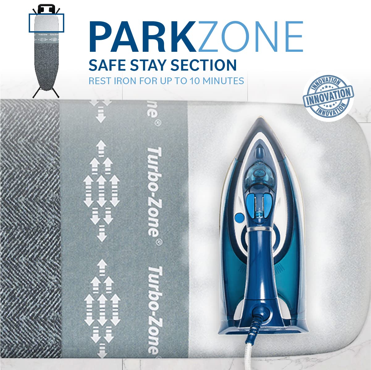 Bartnelli Ironing Board Made in Europe | Iron Board with 4 Layered Cover & Pad, Height Adjustable up to 36 Features A Safety Iro