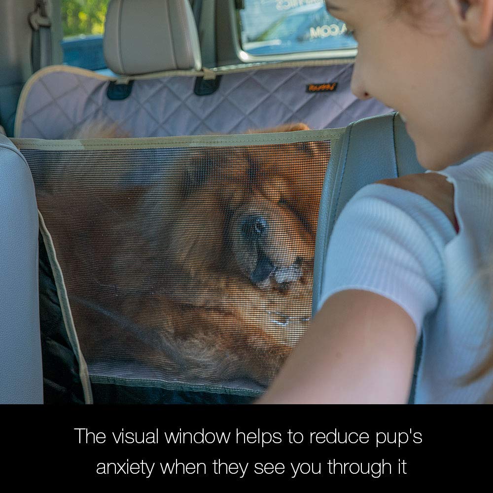 Ibuddy Dog Car Seat Covers, Waterproof Dog Seat Cover For Back Seat With Mesh Window,Stain Resistant Dog Car Hammock, Nonslip Ca