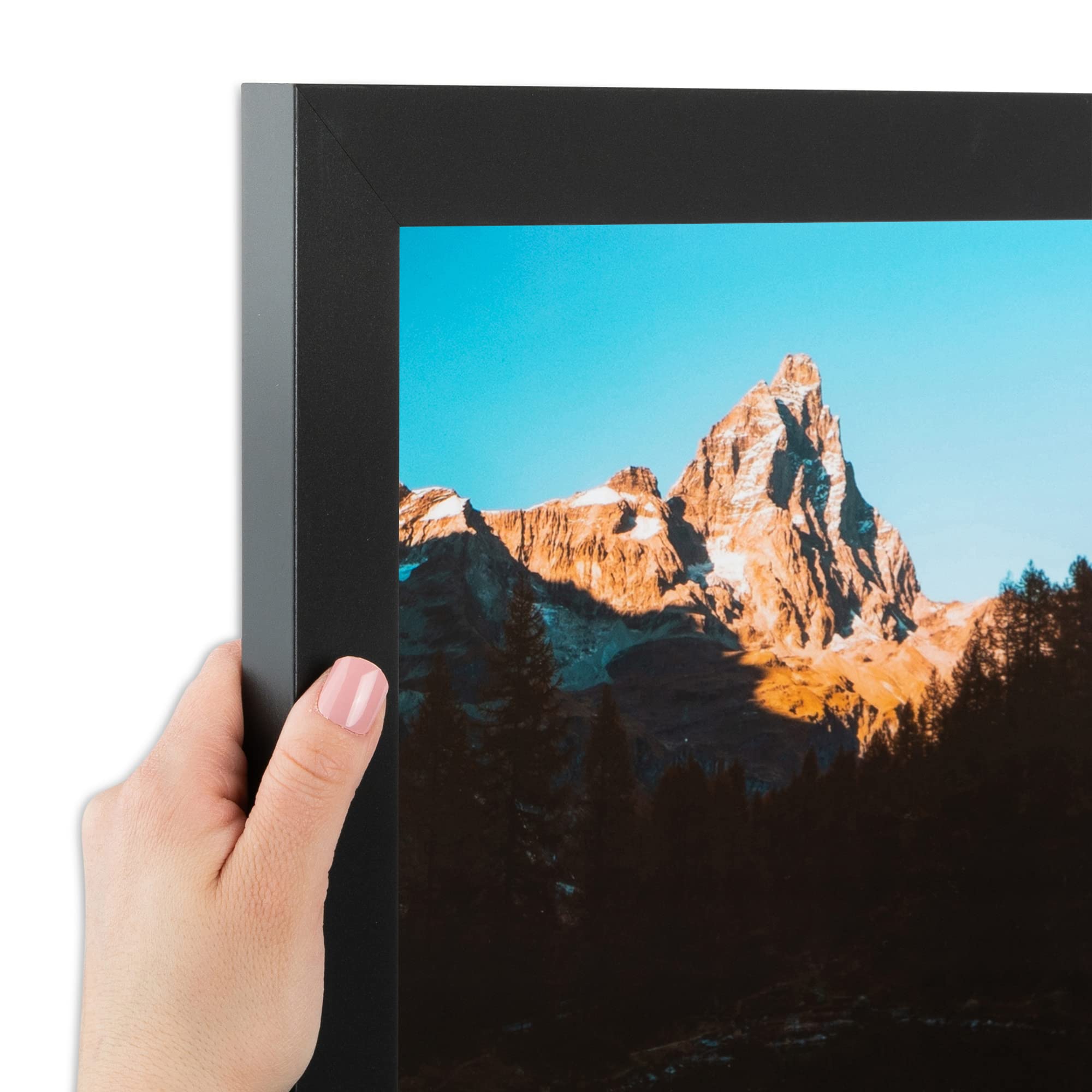 ArtToFrames 7x13 inch Satin Black Picture Frame, 2WOMFRBW26079-7x13