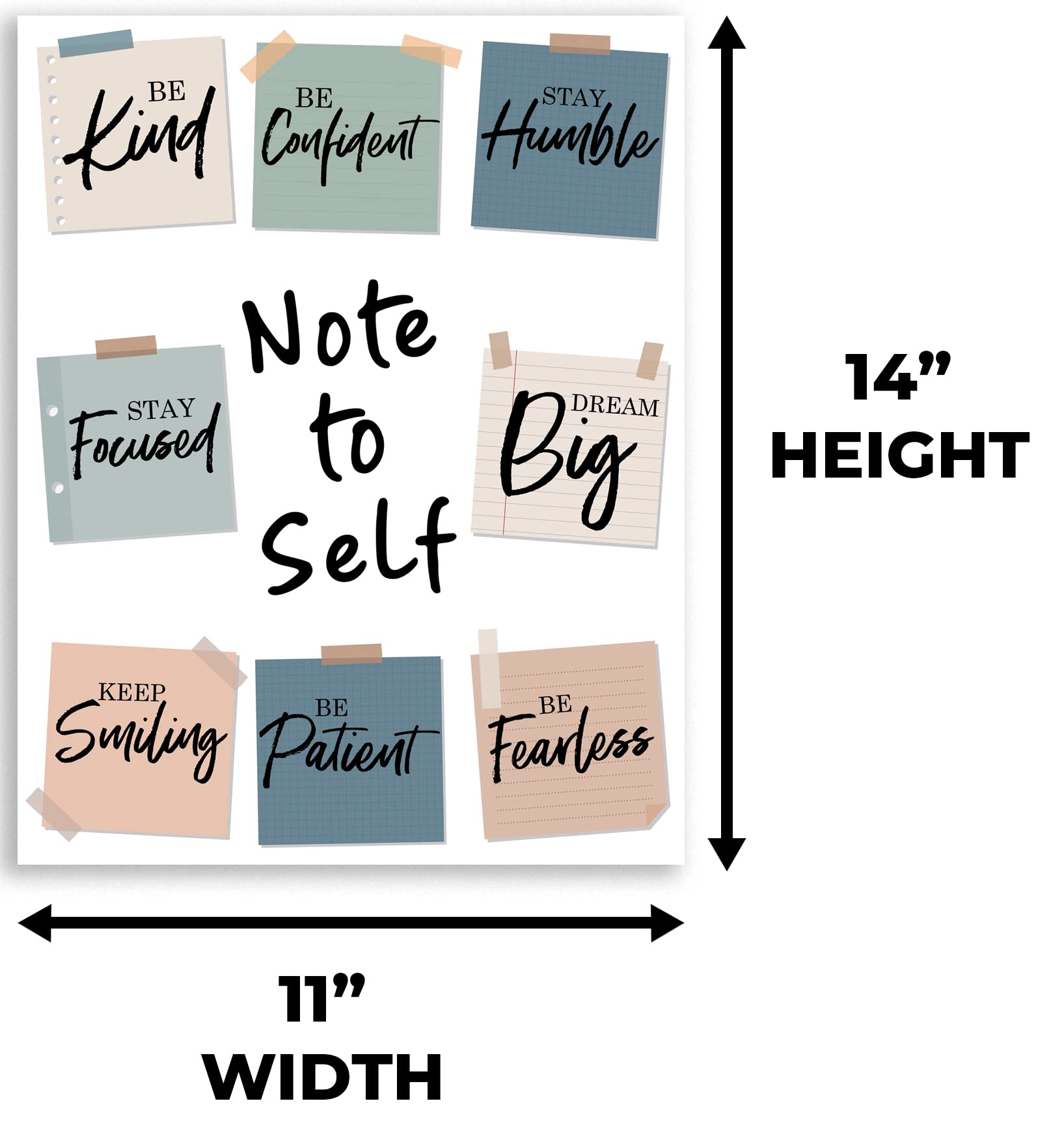 Positive Affirmation Wall Decor - Inspirational Wall Art Poster For Office, Bedroom, Classroom, Women, Kids - 11 X 14 Unframed