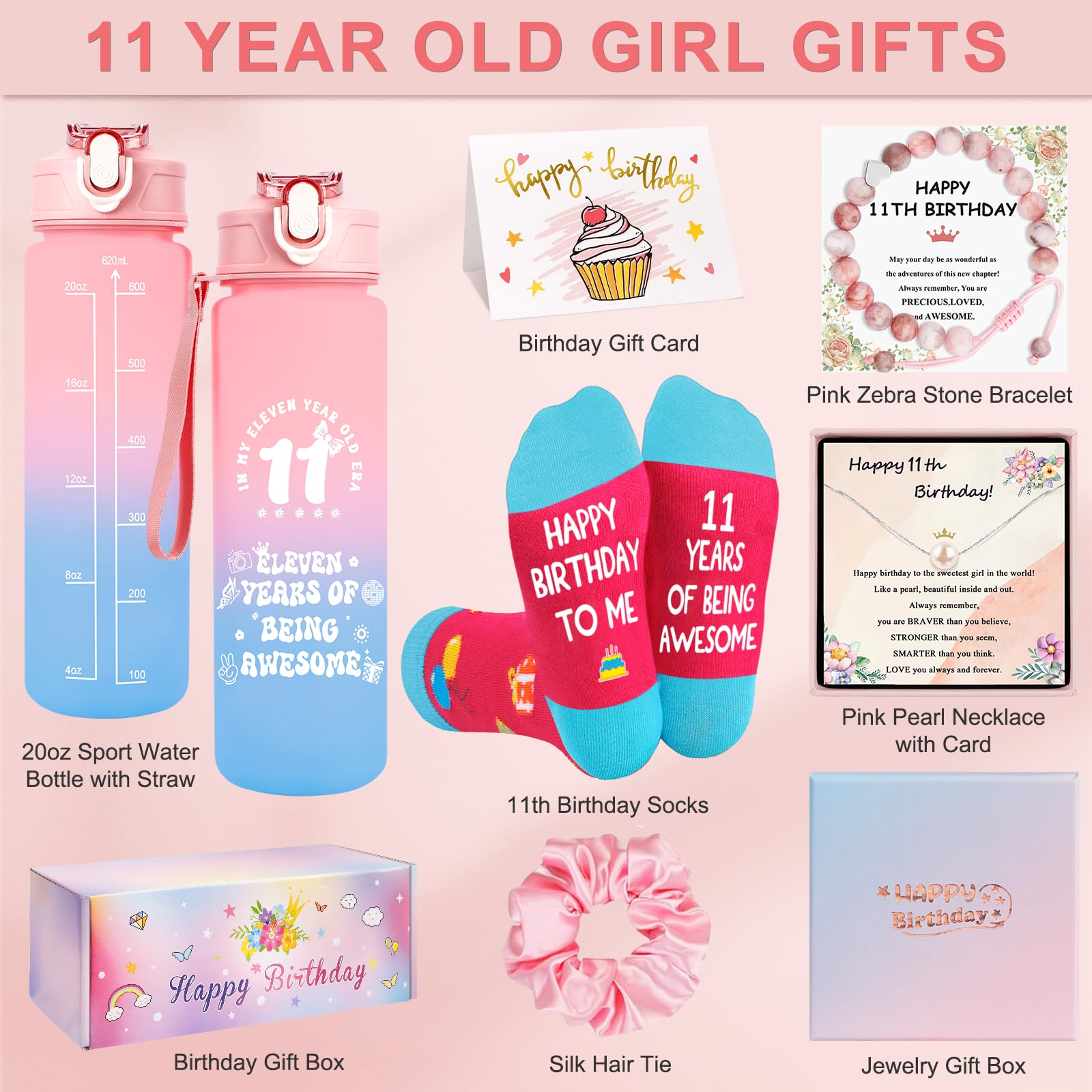 Juesly Gifts for 11 Year Old Girl, 11 Year Old Girl Birthday Gifts for Daughter, Granddaughter, Niece, 11th Birthday Gift for Gi