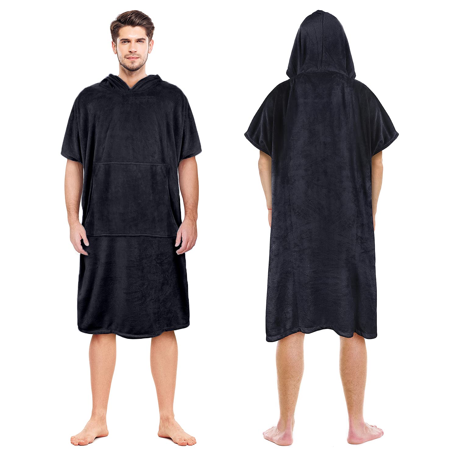 Catalonia Microfiber Surf Poncho With Pocket, Absorbent Change Towel Robe For Outdoor Sports, Swimming, Camping, Hiking, Cycling