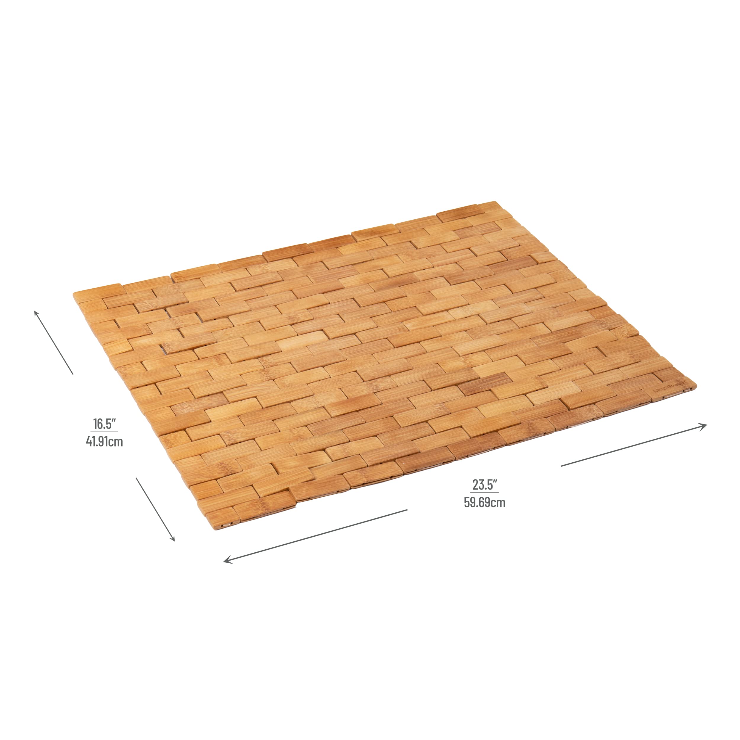 Mind Reader Bath Mat, Shower Mat, Bathtub Mat, Bathroom Accessory, Wood, Rayon From Bamboo, 23.5''L X 16.5''W X 0.4''H, Brown