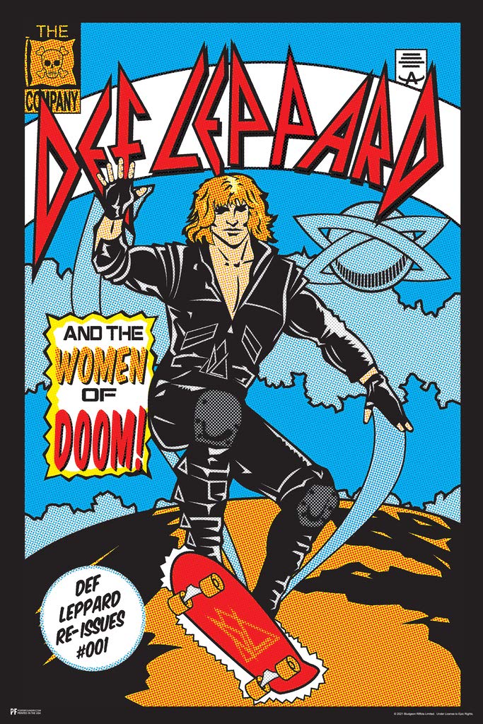 Def Leppard And The Women Of Doom Comic Art Heavy Metal Music Merchandise Retro Vintage 80S Aesthetic Band Cool Wall Art Print P