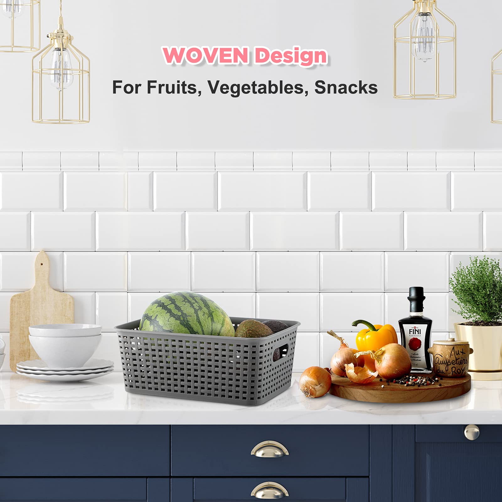 Areyzin Small Storage Bins Plastic Storage Baskets Set Of 6 Sturdy Small Pantry Organizer Bins Organization And Storage Shelves