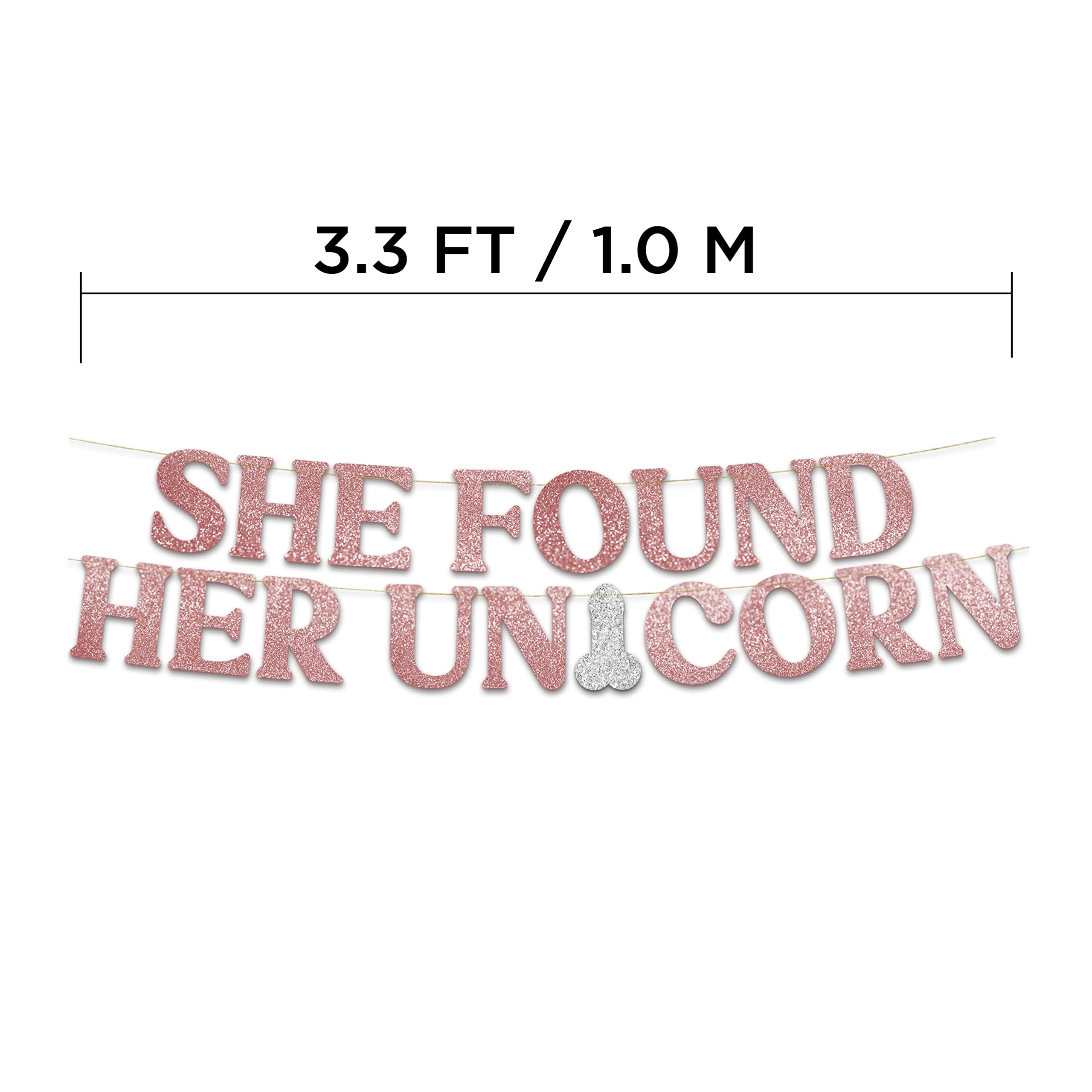 Funny Bachelorette Party Rose Gold Glitter Banner - Bachelorette Party Decorations, Favors And Supplies