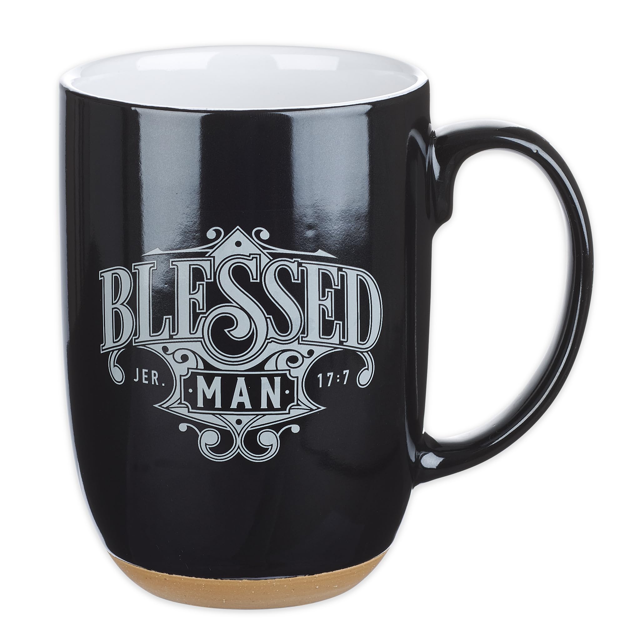 Christian Art Gifts Coffee Mug: Blessed Man - Jeremiah 17:7 Inspirational Scripture  15oz  Black