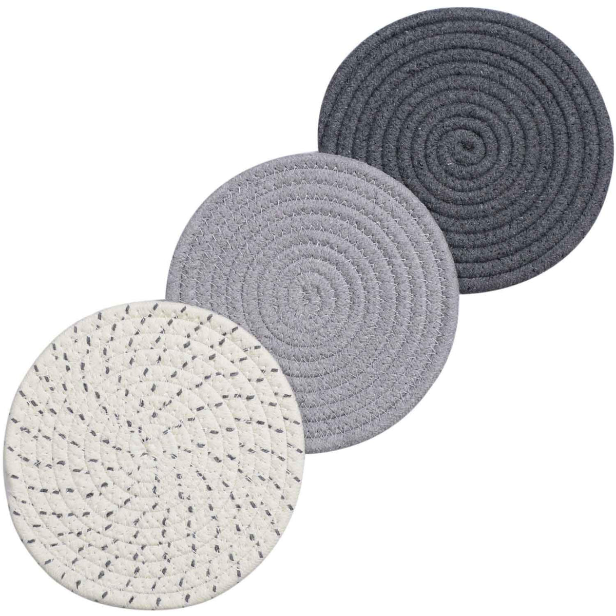 Lifaith Potholders Set Trivets Set 100% Pure Cotton Thread Weave Hot Pot Holders Set (Set Of 3) Hot Pads, Hot Mats, Stylish Coas