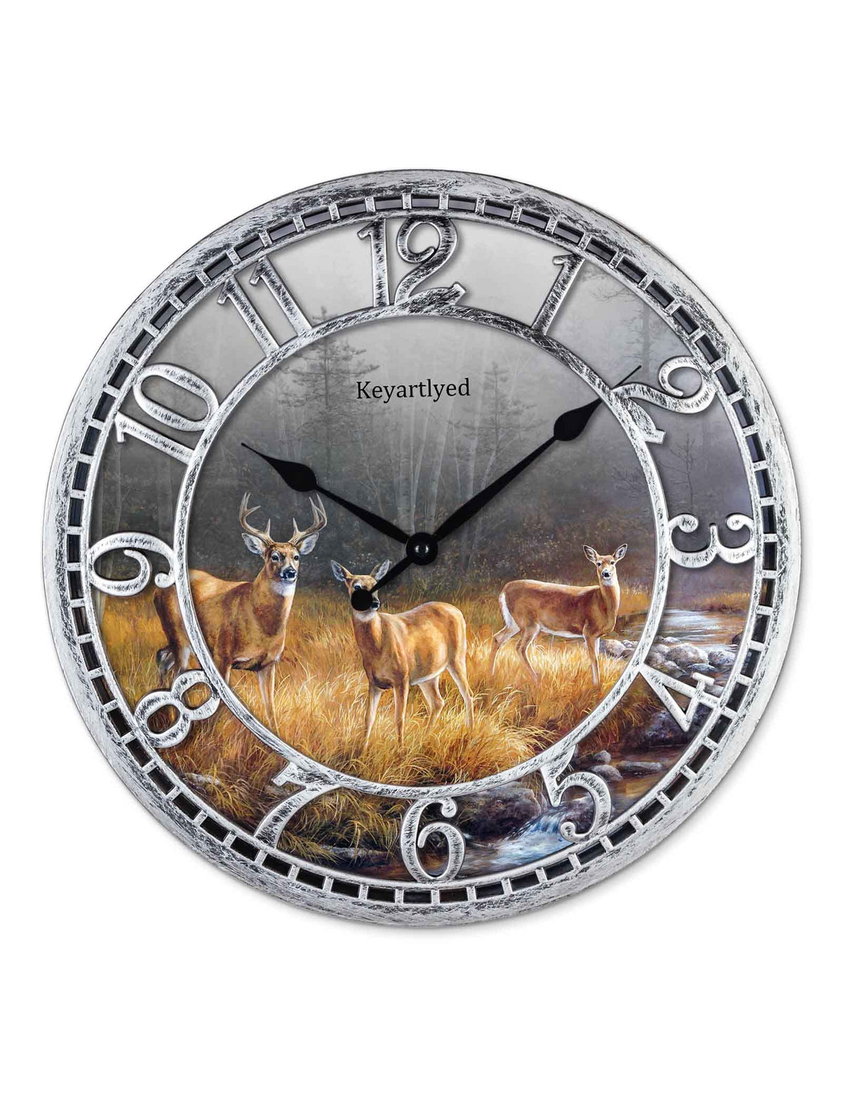 Wangiro Great Looking Deer Clock Wildlife Wall Clock Silent Non Tickin ...