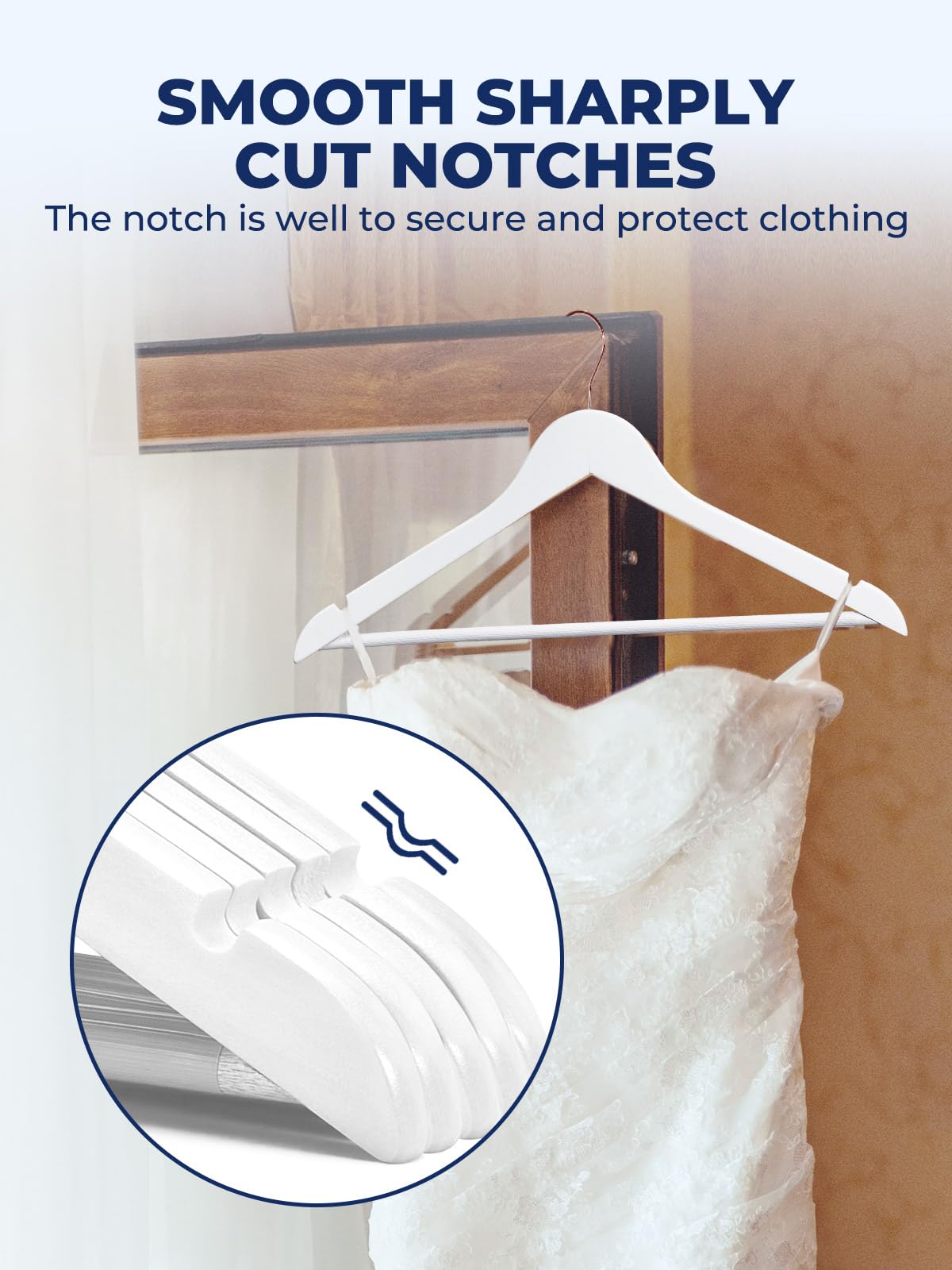 Smartor Wooden Hangers 20 Pack  Sturdy Coat Hangers for Closet  Quality Non Slip Hangers  Premium Heavy Duty Hangers  Durable Coat Hanger  Pants Hanger  Suit Hangers  with 360? Rose Gold Hook  White