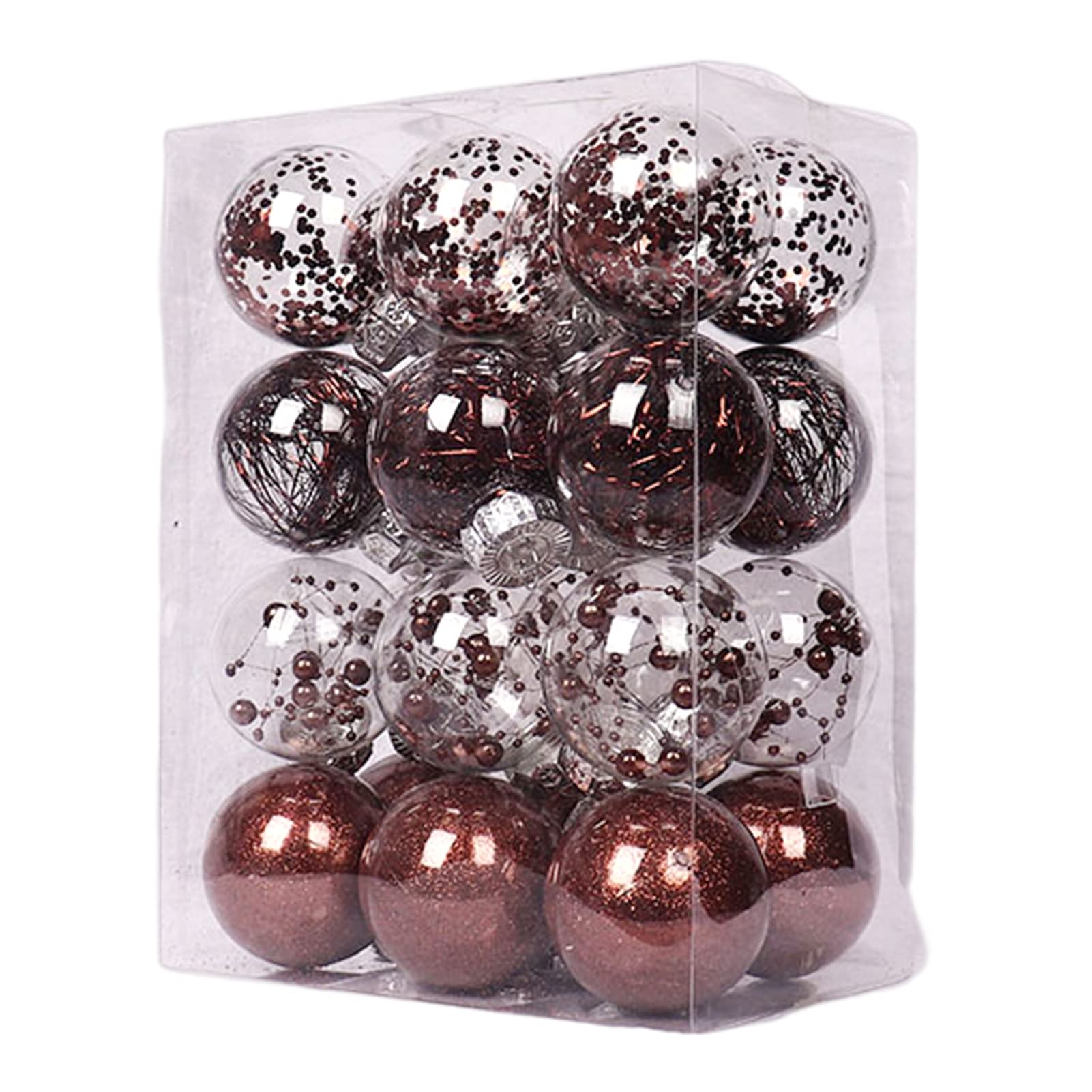 24Pcs Bling Christmas Balls Ornaments, 6CM Small Christmas Tree Balls Ornaments Multicolor Xmas Holiday Wedding Party Home Decor